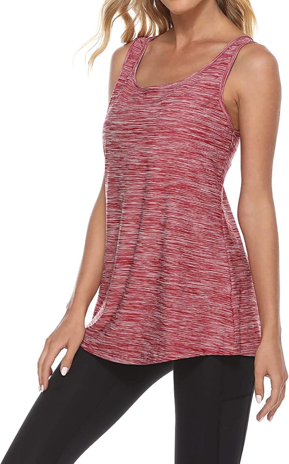 Tanst Sky Women's Tank Top Built in Bra with Removable Pads Workout Tops Sleeveless Racerback Activewear