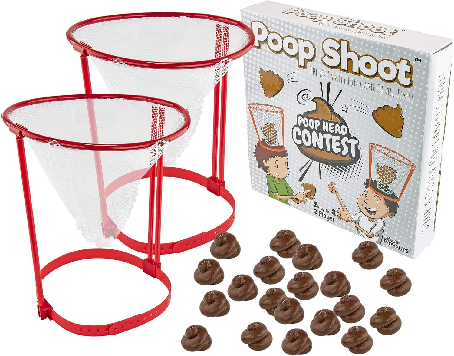 Fairly Odd Novelties Poop Shoot! Head Hoop Contest! The Hilarious White Elephant Gag Gift for Poop Emoji Enthusiasts Funny Crazy Unique Poop Game
