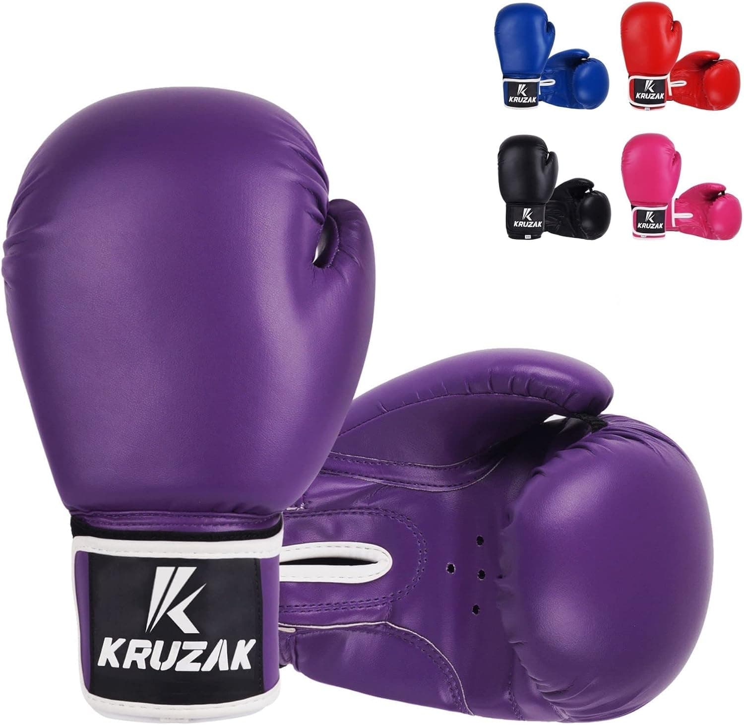Kruzak Plain Boxing Gloves for Sparring, Kickboxing, Muay Thai, Martial Arts & MMA Fighting - Men & Women Punch Bag Mitts Training and Focus Pads Punching