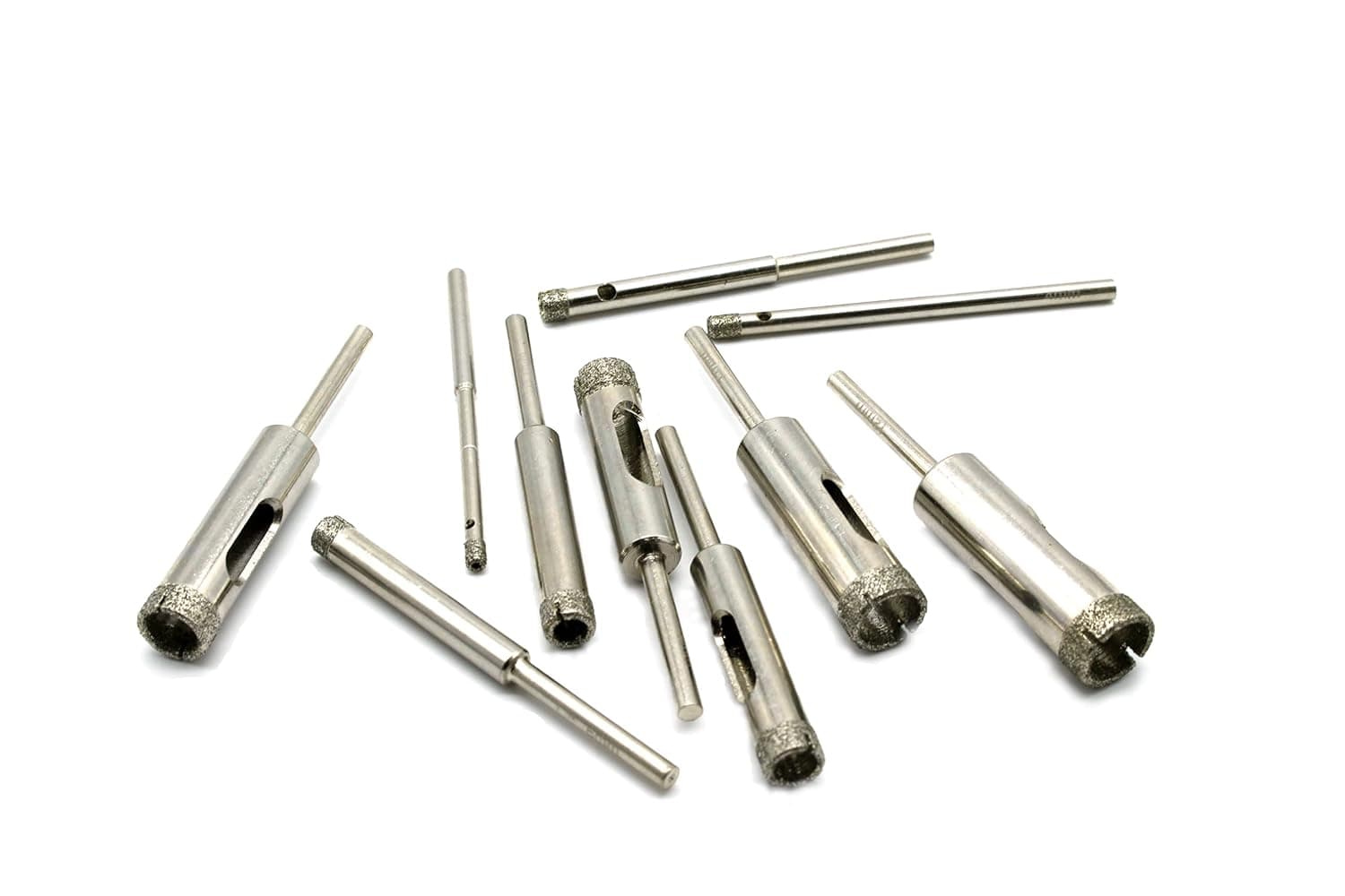 TEMO 10 pc 1/8 to 1/2 Inch Premium Diamond Coated Drill Hole Saw 1/8 Inch Shank for Dremel Rotary Tools