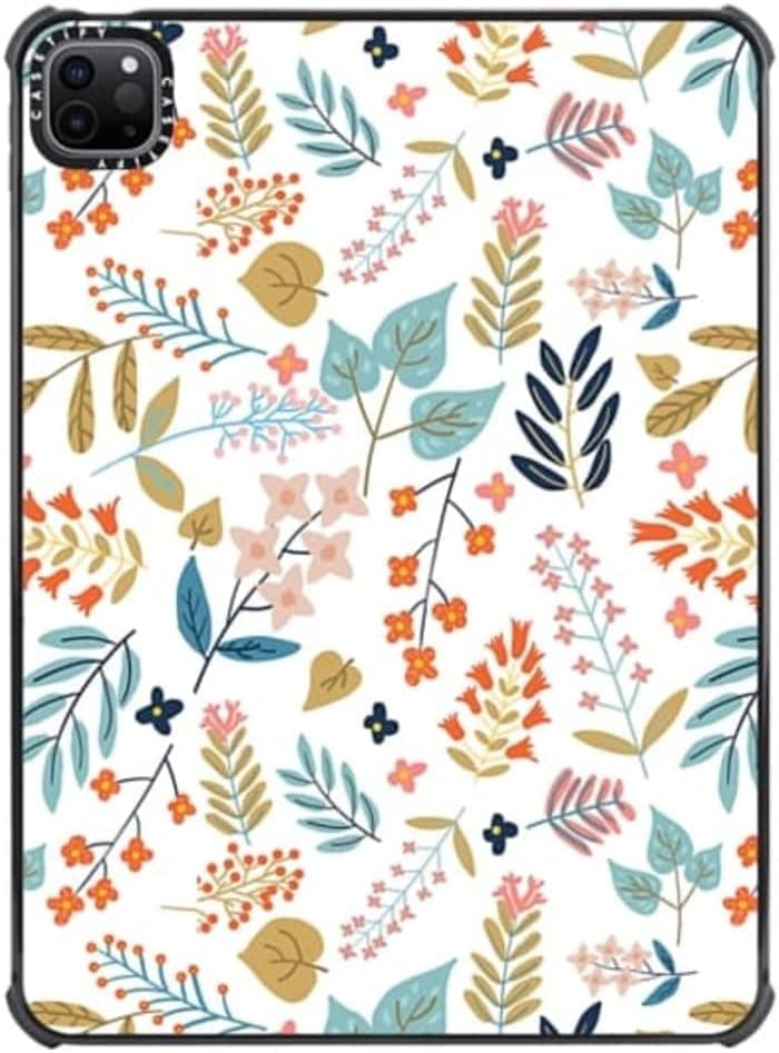 CASETiFY Ultra Impact Case for iPad Pro 12.9" (2020,2021) - Botanical Harmony iPad Case - Clear Black