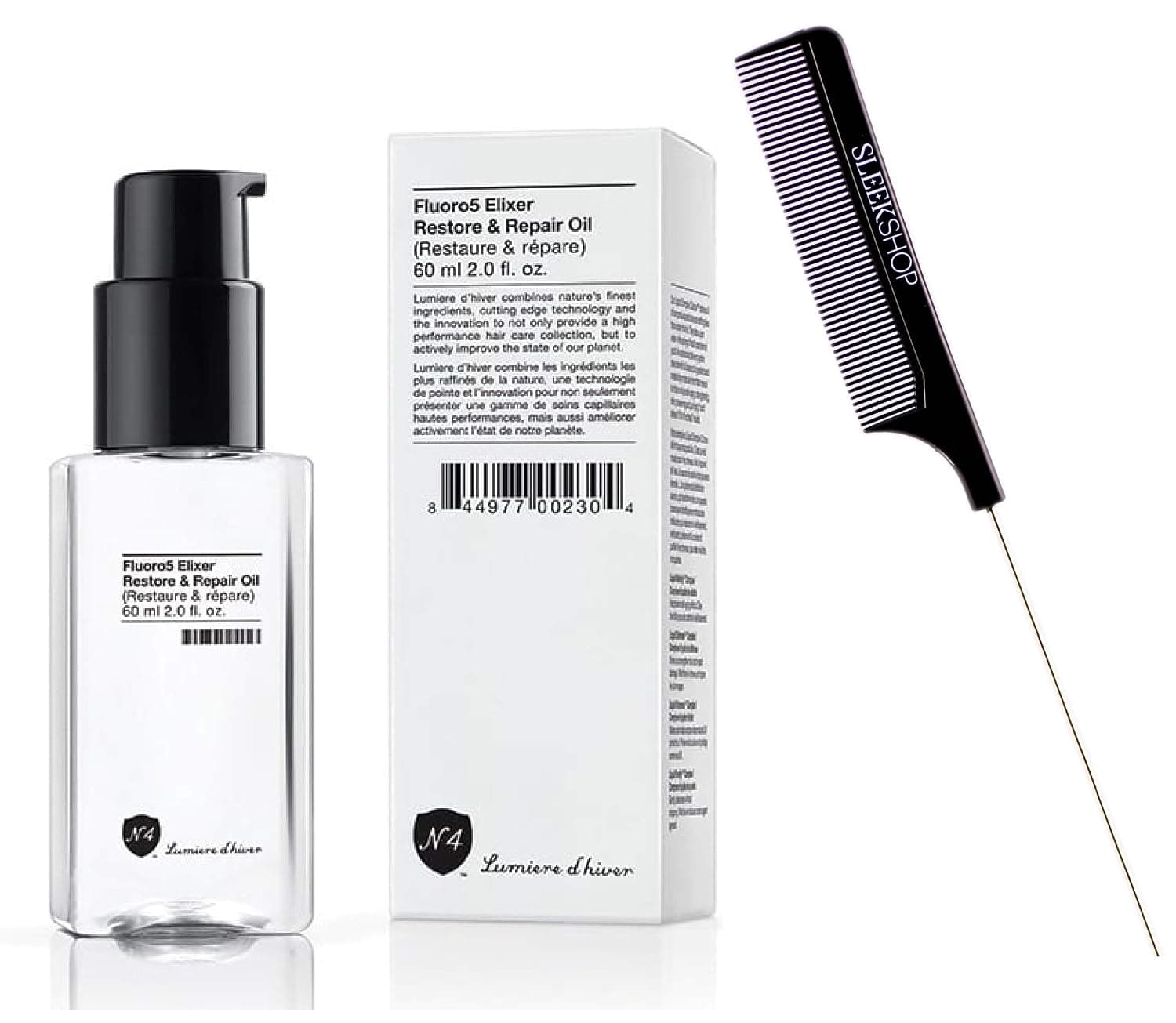 Number 4 N.4 Fluoro5 Elixer Restore & Repair Oil, Shine & Repair Serum (w/Sleek Comb) # No. 4 Conditioner Hair (2 oz / 60 ml (PACK OF 1))