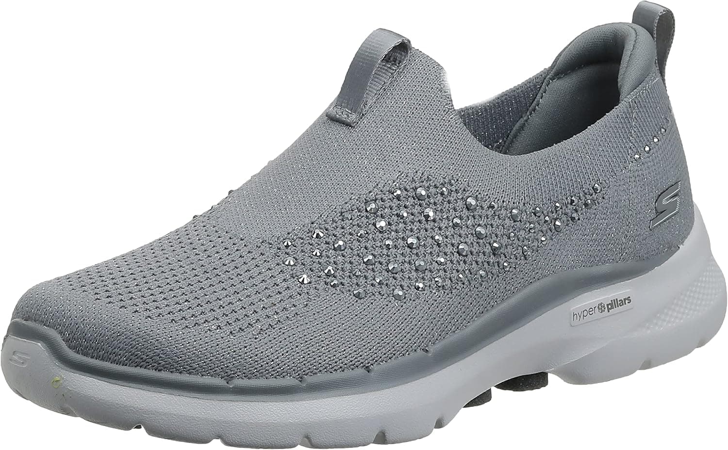 Skechers Women's Go Walk 6 Rhinestone Slip on Sneaker