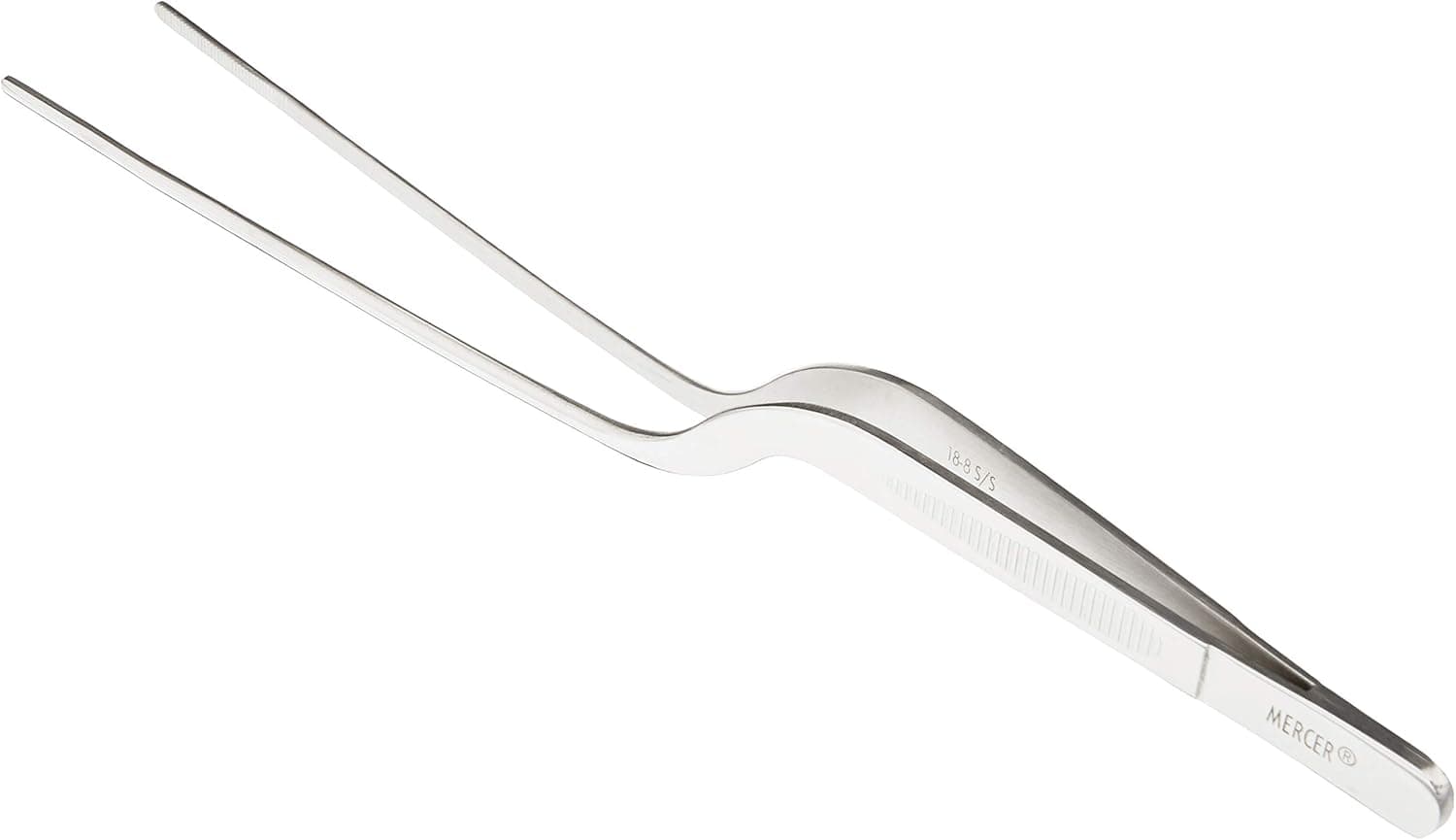 Mercer Culinary 18-8 Stainless Steel Precision Tongs Offset Tip, 7-7/8 Inch