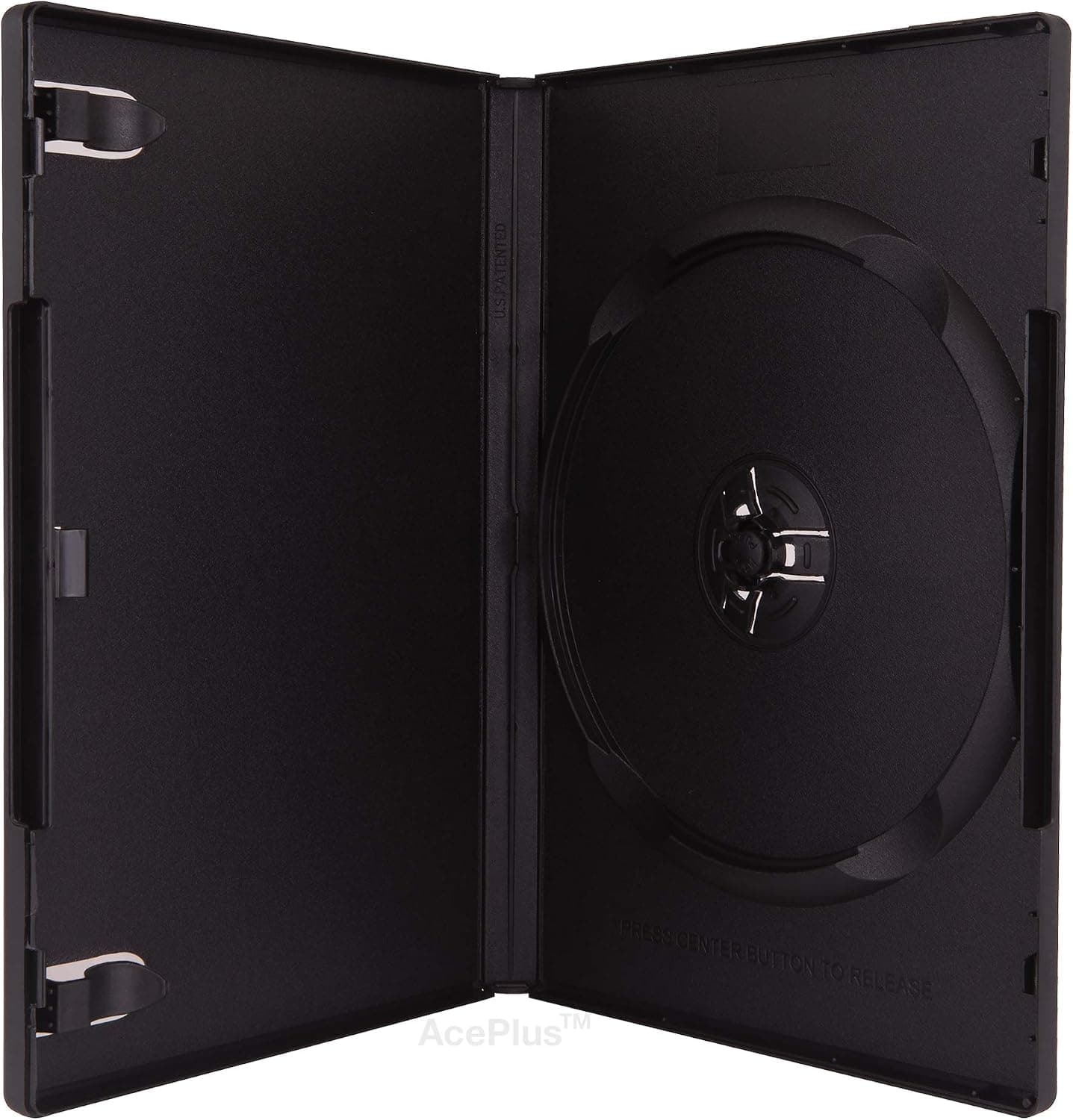 AcePlus Standard DVD Case 14mm Black Single with Wrap Around Clear Sleeve (10-Pack)