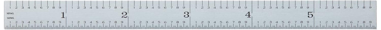 Brown & Sharpe 599-323-603 Chrome Finish Tempered Steel Rule, 6" Length