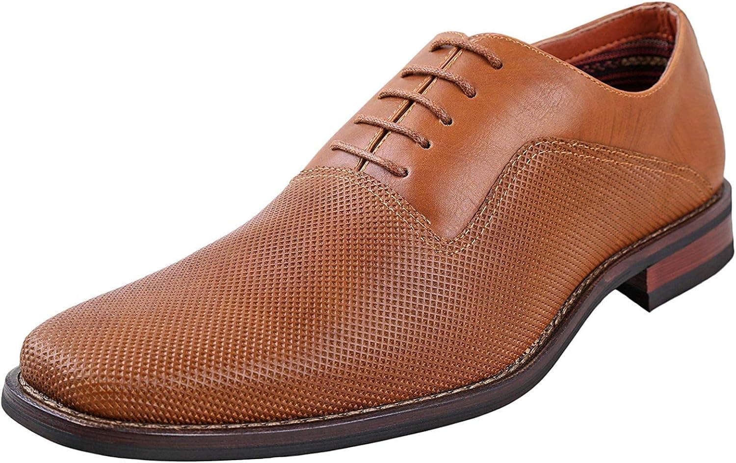 Ferro Aldo Mens lalo Oxford Dress Shoes | Comfortable Dress Shoes | Formal | Lace-Up | Classic Design | Light Brown 8.5