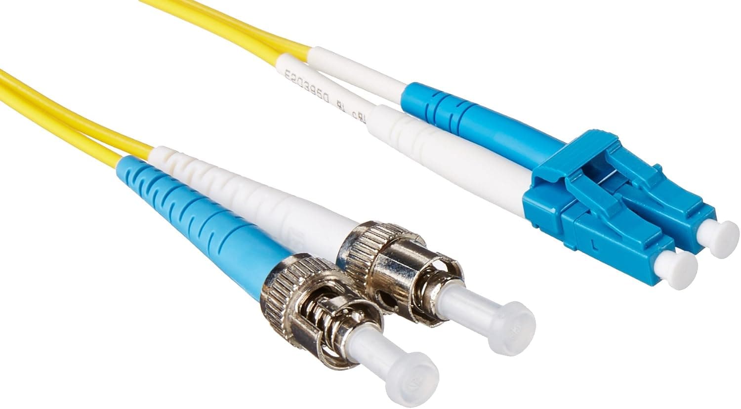 C2G 37476 OS2 Fiber Optic Cable - LC-ST 9/125 Duplex Single-Mode PVC Fiber Cable, Yellow (9.8 Feet, 3 Meters)
