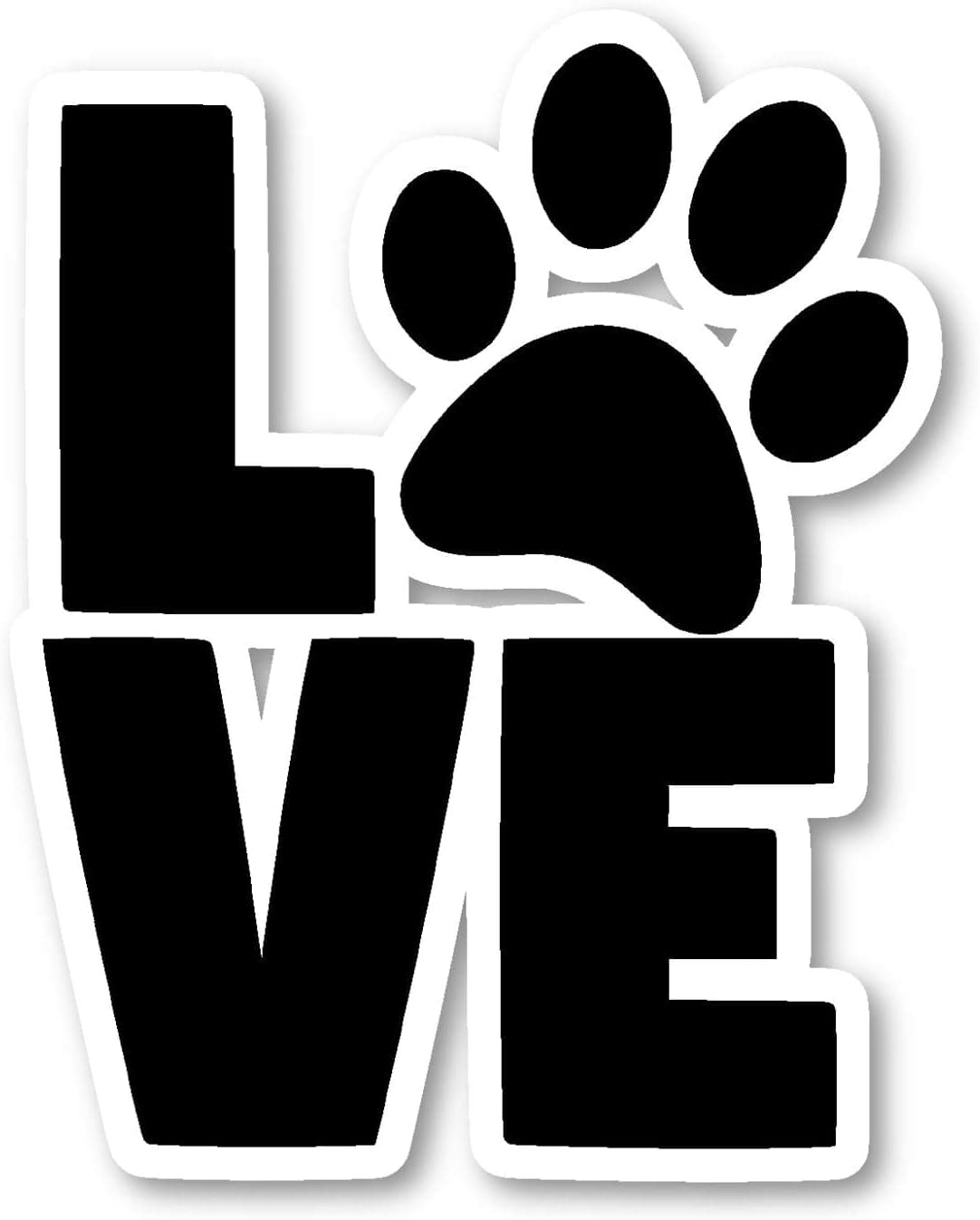 Dog Love Paws Sticker Dog Stickers - 2 Pack - Laptop Stickers - 2.5" Vinyl Decal - Laptop, Phone, Tablet Vinyl Decal Sticker (2 Pack) S82330