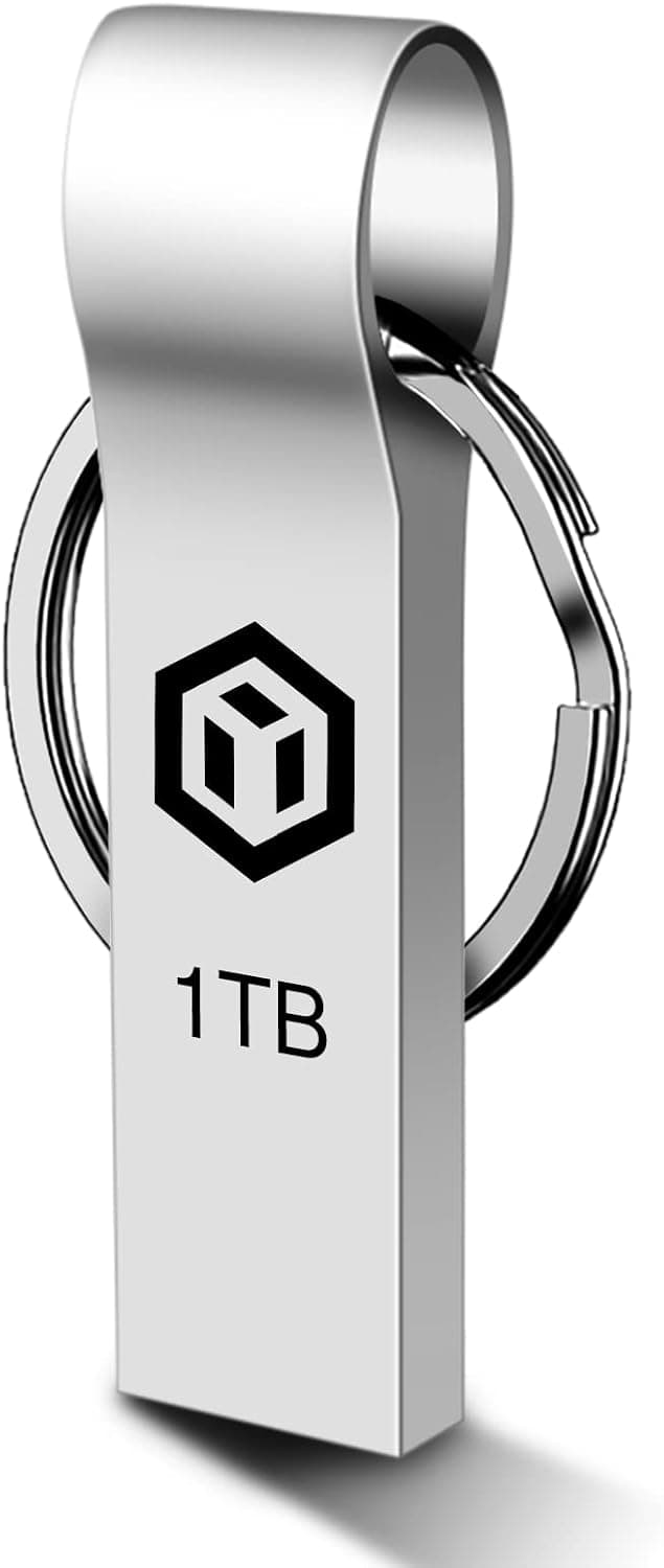 USB Flash Drive 1TB, Portable Thumb Drive 1000GB: USB Memory Stick, Ultra Large Capacity USB Drive, High-Speed USB Data Storage Drive 1TB with Keychain, Metal Large Storage Jump Drive for PC/Laptop