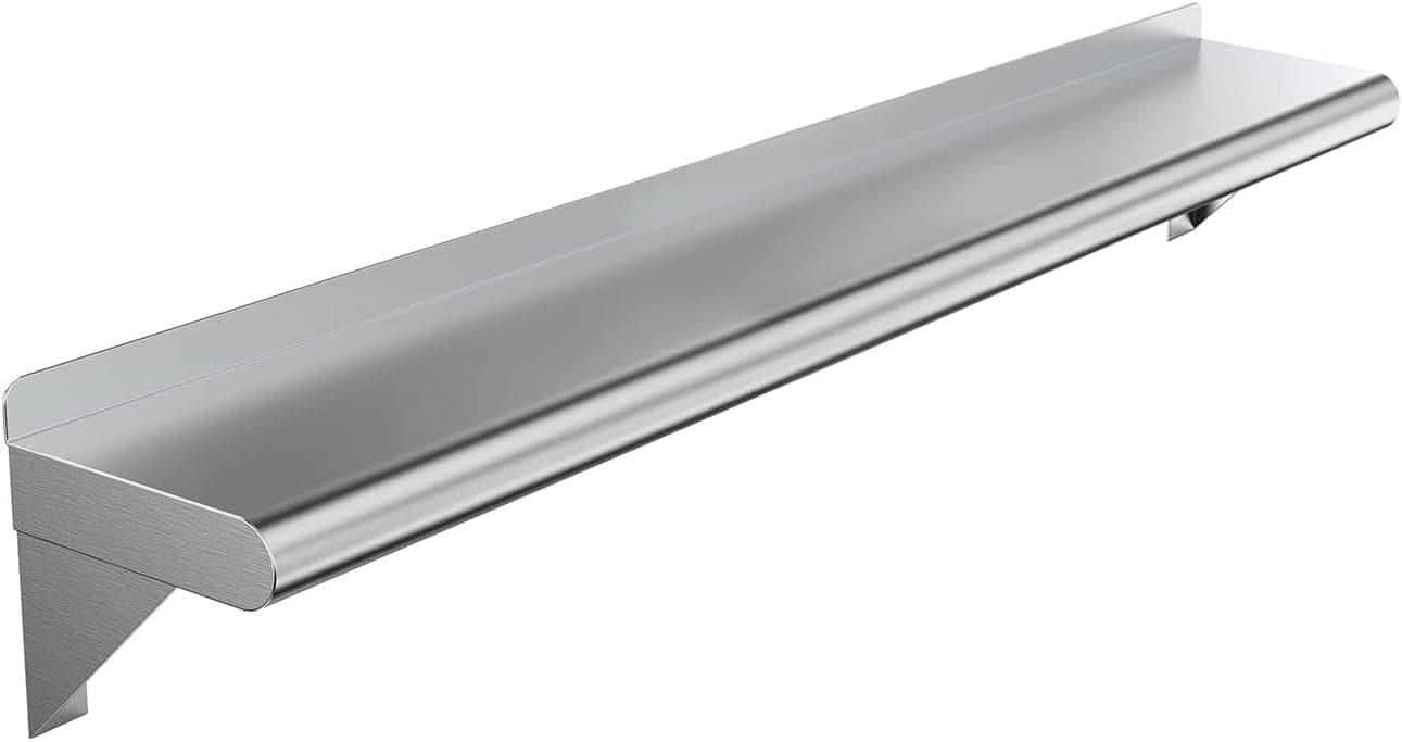 AmGood 36" Long X 6" Deep Stainless Steel Wall Shelf | NSF Certified | Appliance & Equipment Metal Shelving | Kitchen, Restaurant, Garage, Laundry, Utility Room