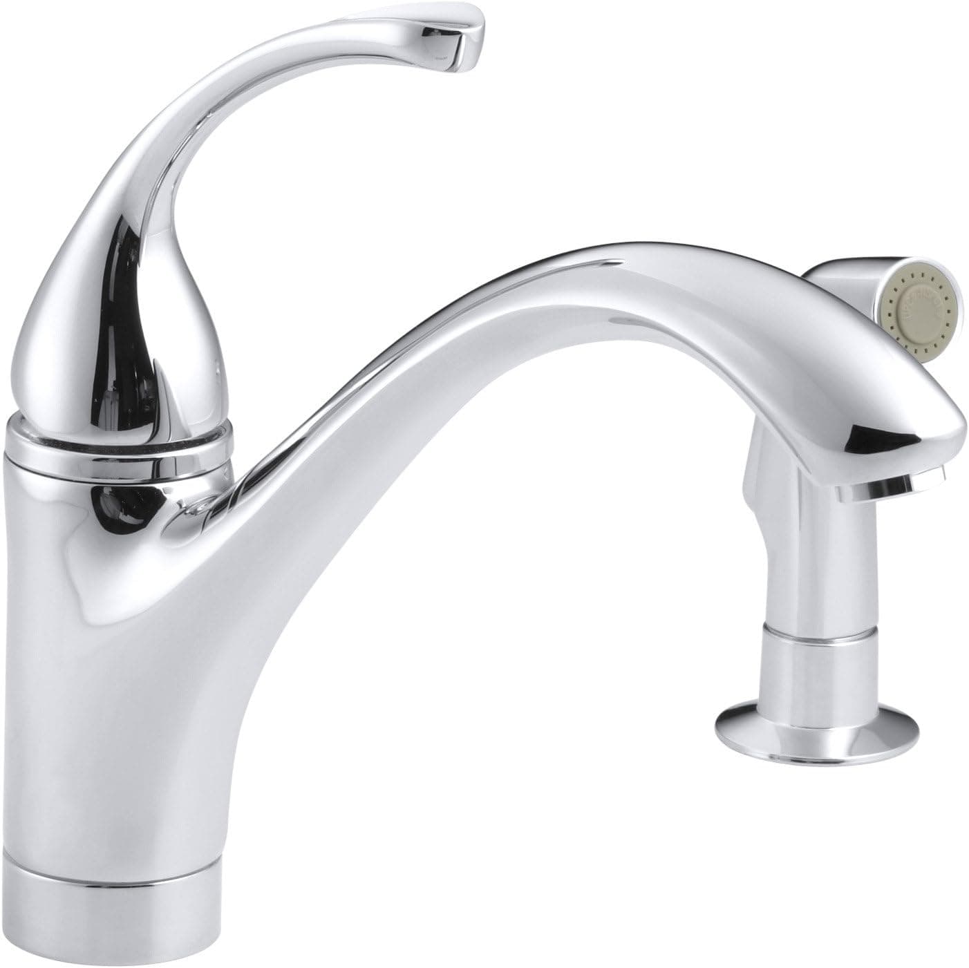 KOHLER 10416-CP Forté(R) 2-Hole Sink 9-1/16" spout, Matching Finish sidespray Kitchen Faucet, Polished Chrome