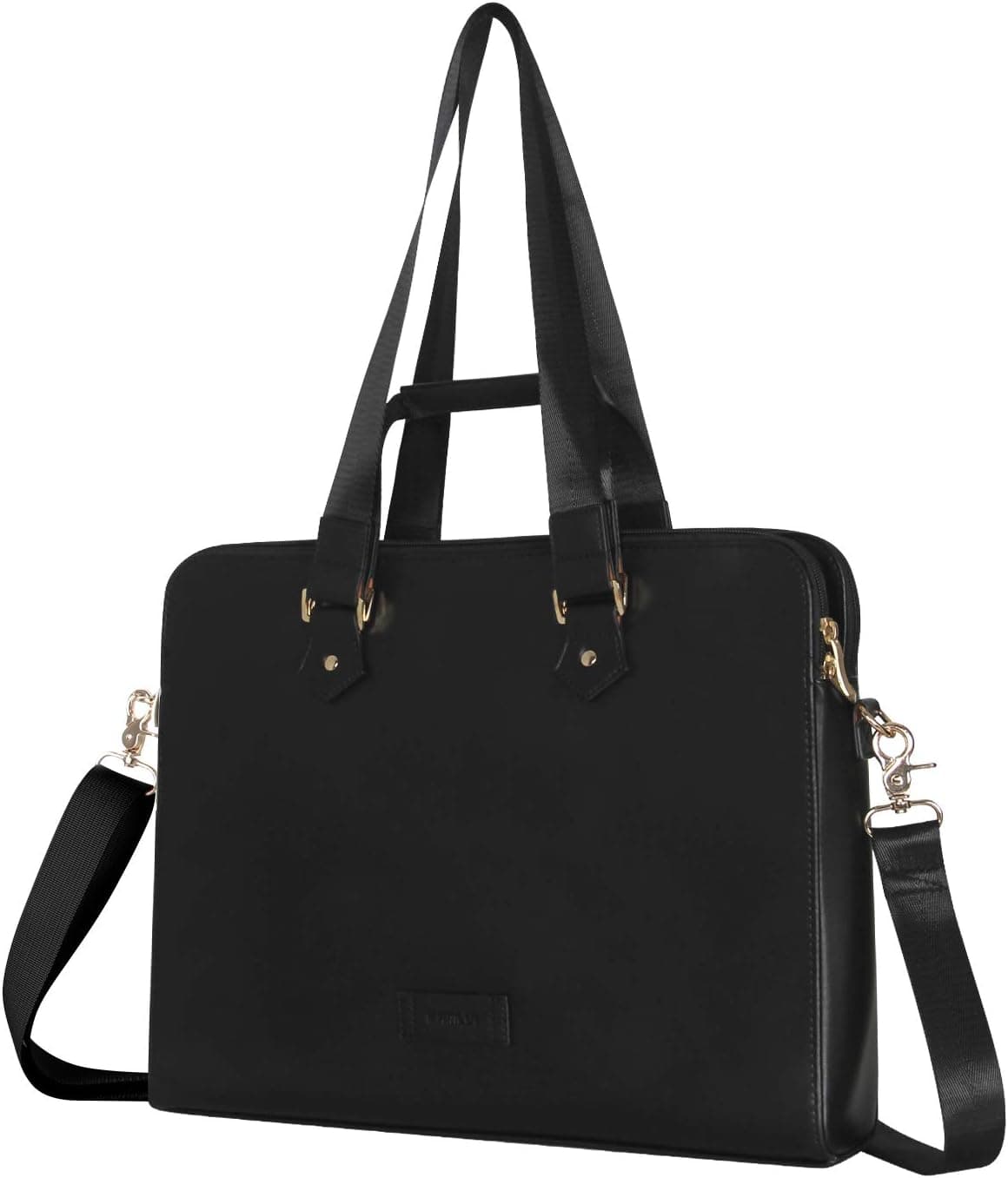 Kamlui Laptop Bag 15.6 Inch - for Women PU Waterproof Fashion Shoulder Messenger（Black） (15.6 ihch, black)