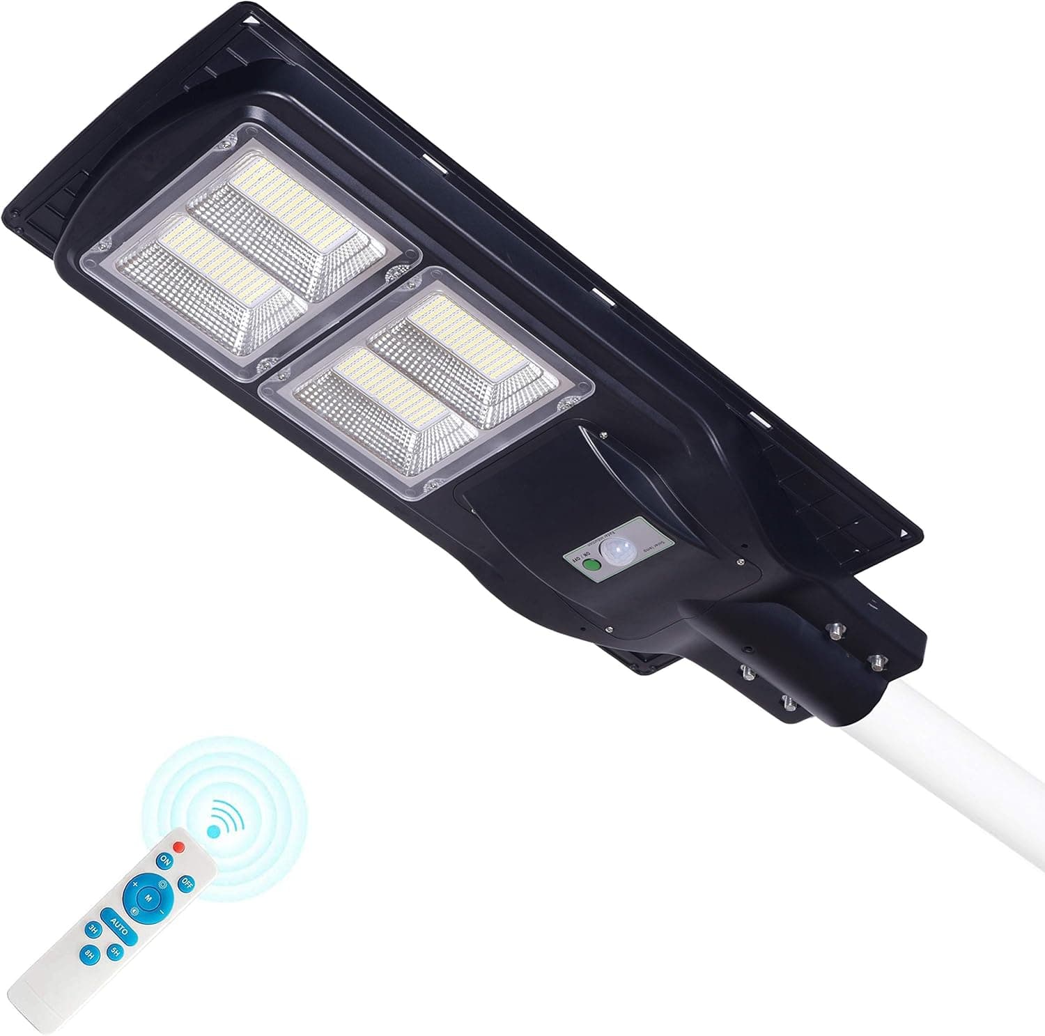 Dailyart 120W Solar Street Light 468 Led 6000LM 6000K Solar Powered Street Light Dusk to Dawn IP65 Waterproof Outdoor Street Light with Remote Control/Radar Sensor for Parking Lot, Yard, Garage, Patio