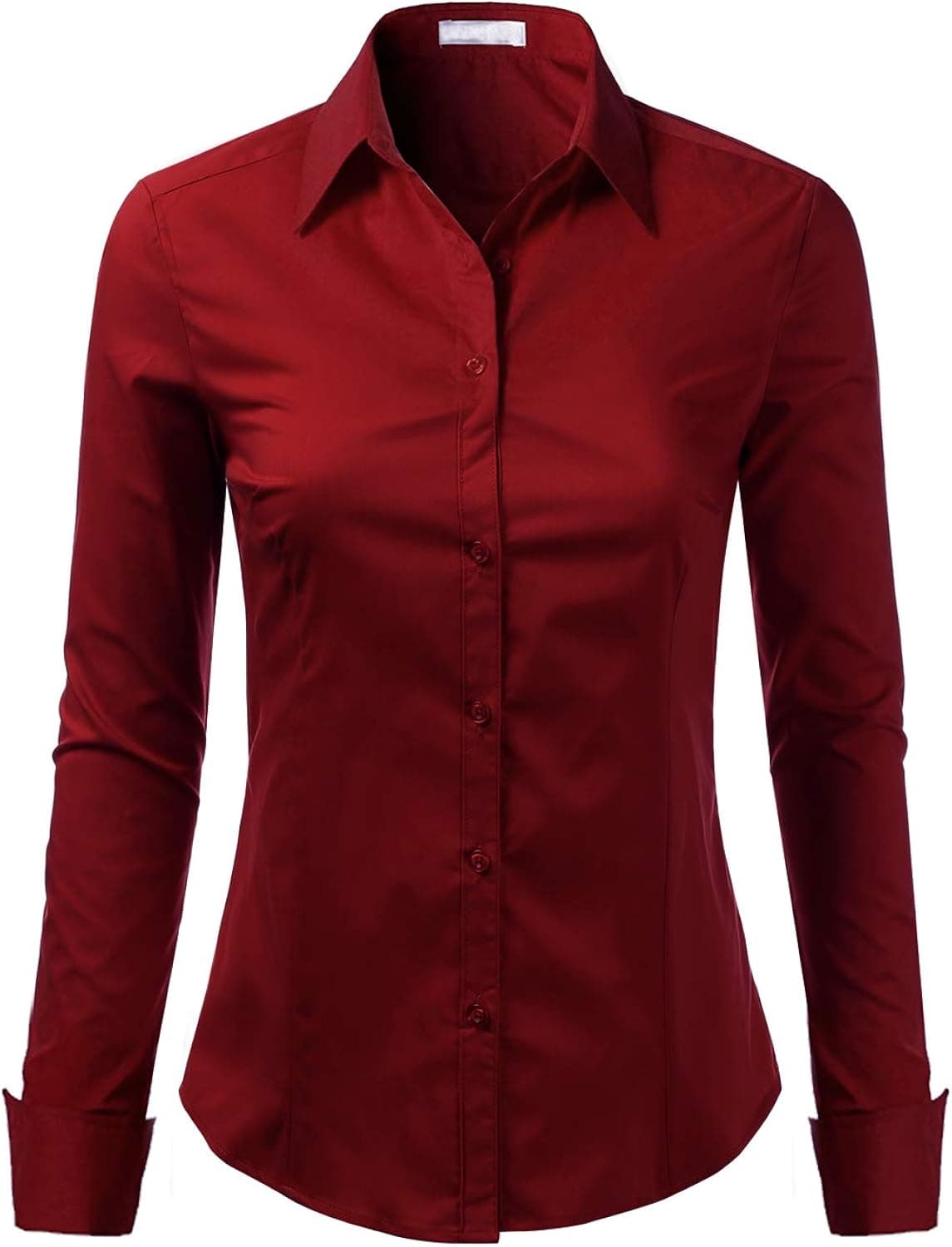Foryous Women Button Down Shirt Long Sleeve Blouses Slim Fit Plus Size