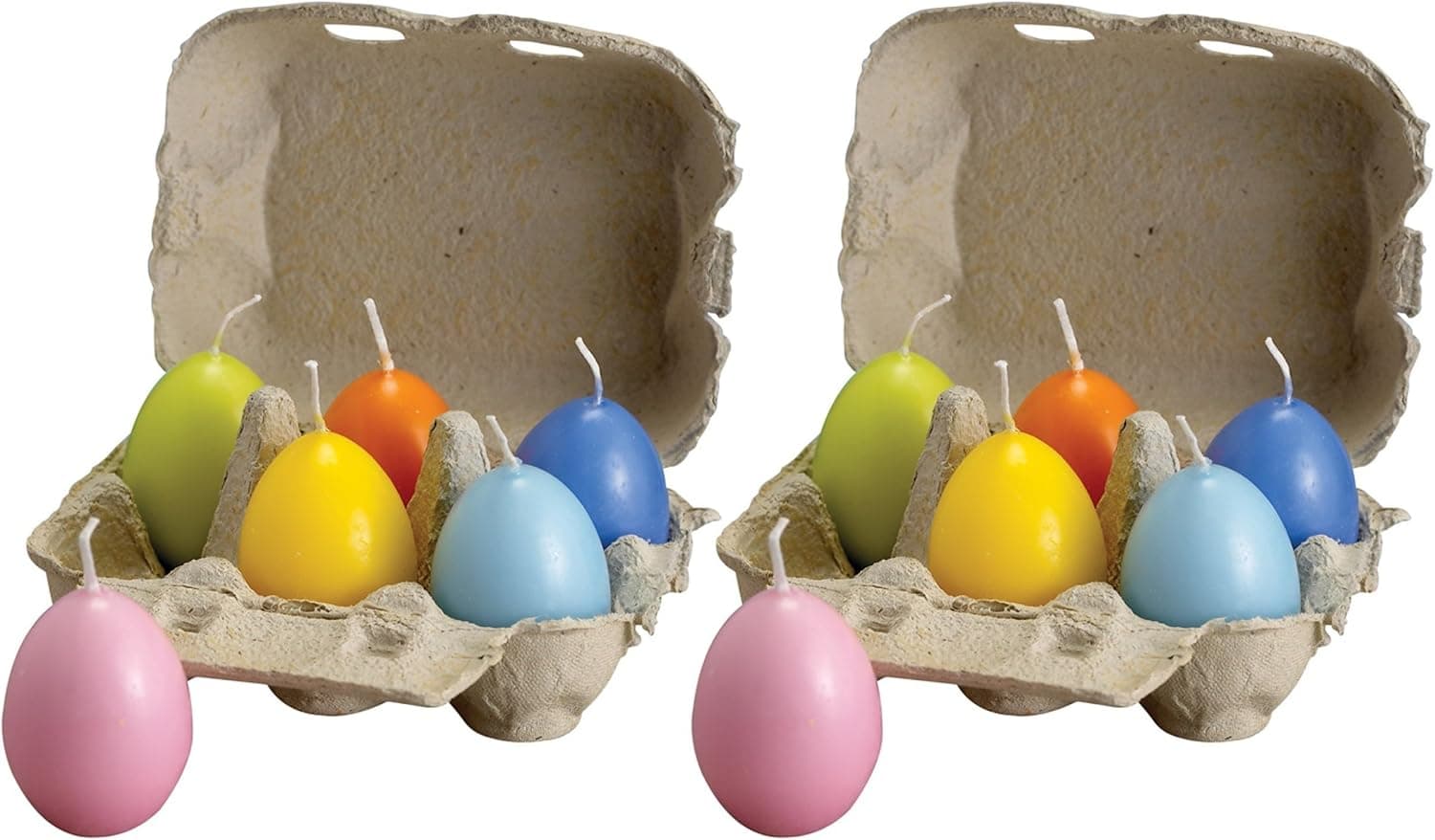Biedermann & Sons Crated Egg Primary Color Easter Candles, 12-Count
