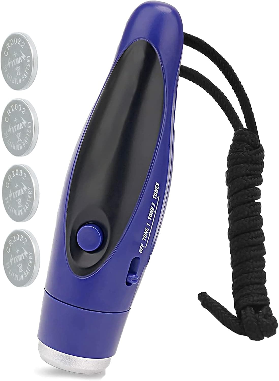 Yukee Electronic Whistle for Coaches Teachers Referees, 3 Tone Adjustable High Volume Hand Held Push Button Electric Whistles with Lanyard, Electronic Battery Whistle Volleyball Soccer Sports Whistle