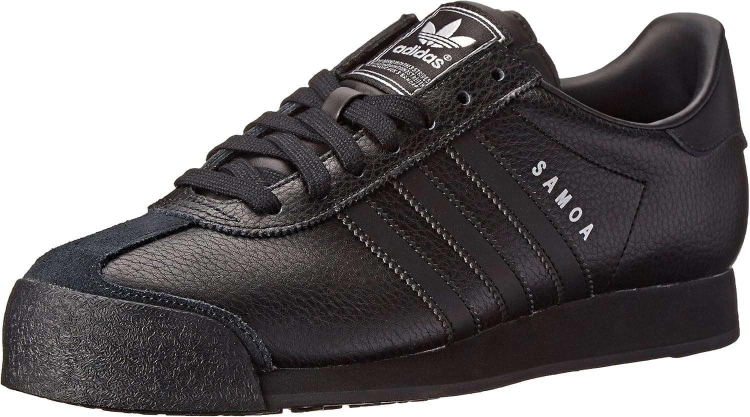 adidas Originals Men's Samoa Retro Sneaker Running Shoe, Black/Black/Metallic Silver, 9 M US