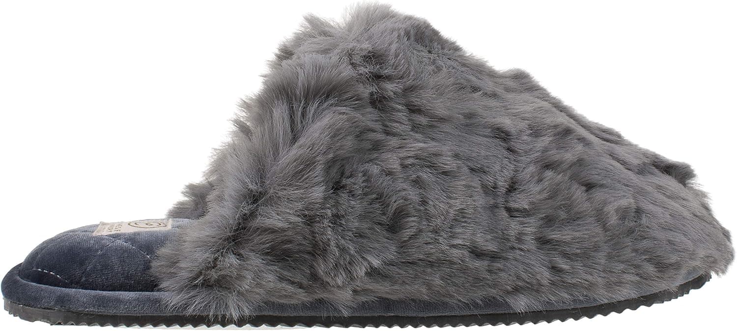 Chinese Laundry CL Womens Slippers with Memory Foam, Warm Plush Slip on Scuff Clog, Size Small / 5-6, Heather Grey, 43591
