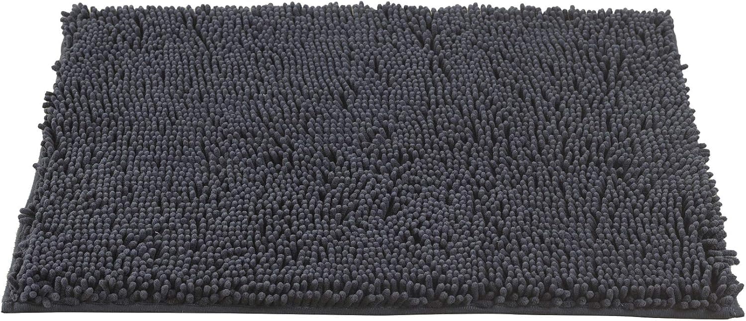 Bathroom Rug Mat 17" x 24" Dark Grey Luxury Chenille Bath Mat Super Absorbent Bath Rug Machine Washable Perfect Plush Carpet for Shower, Bath Room, Bedroom and Kitchen (17" x 24", Dark Gray)