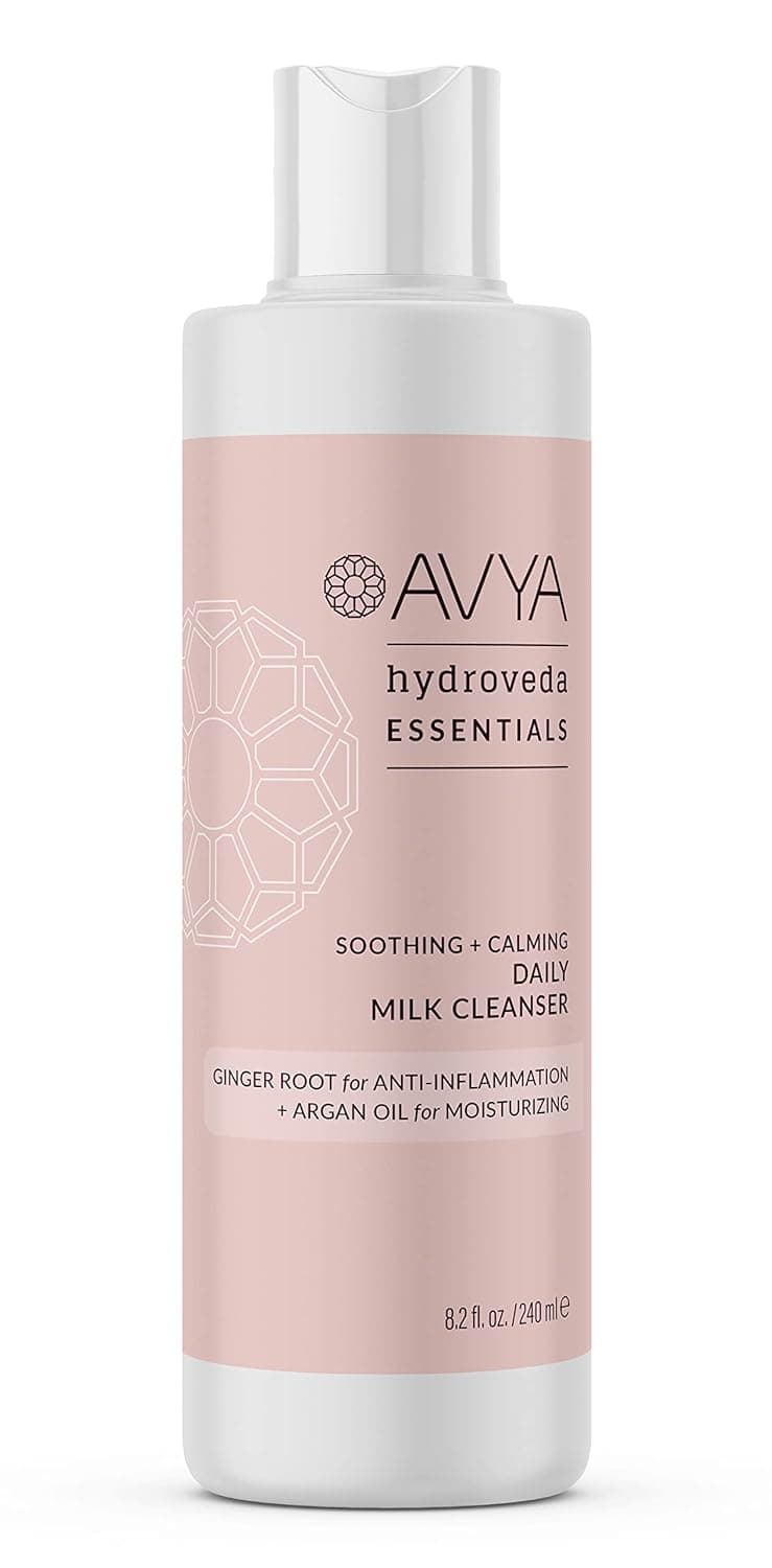 AVYA Hydroveda Essentials Daily Milk Cleanser (8.2oz) - Advanced Ayurvedic Skincare / Removes Makeup and Impurities for Natural Radiance / Ginger Blend Great for Sensitive Skin