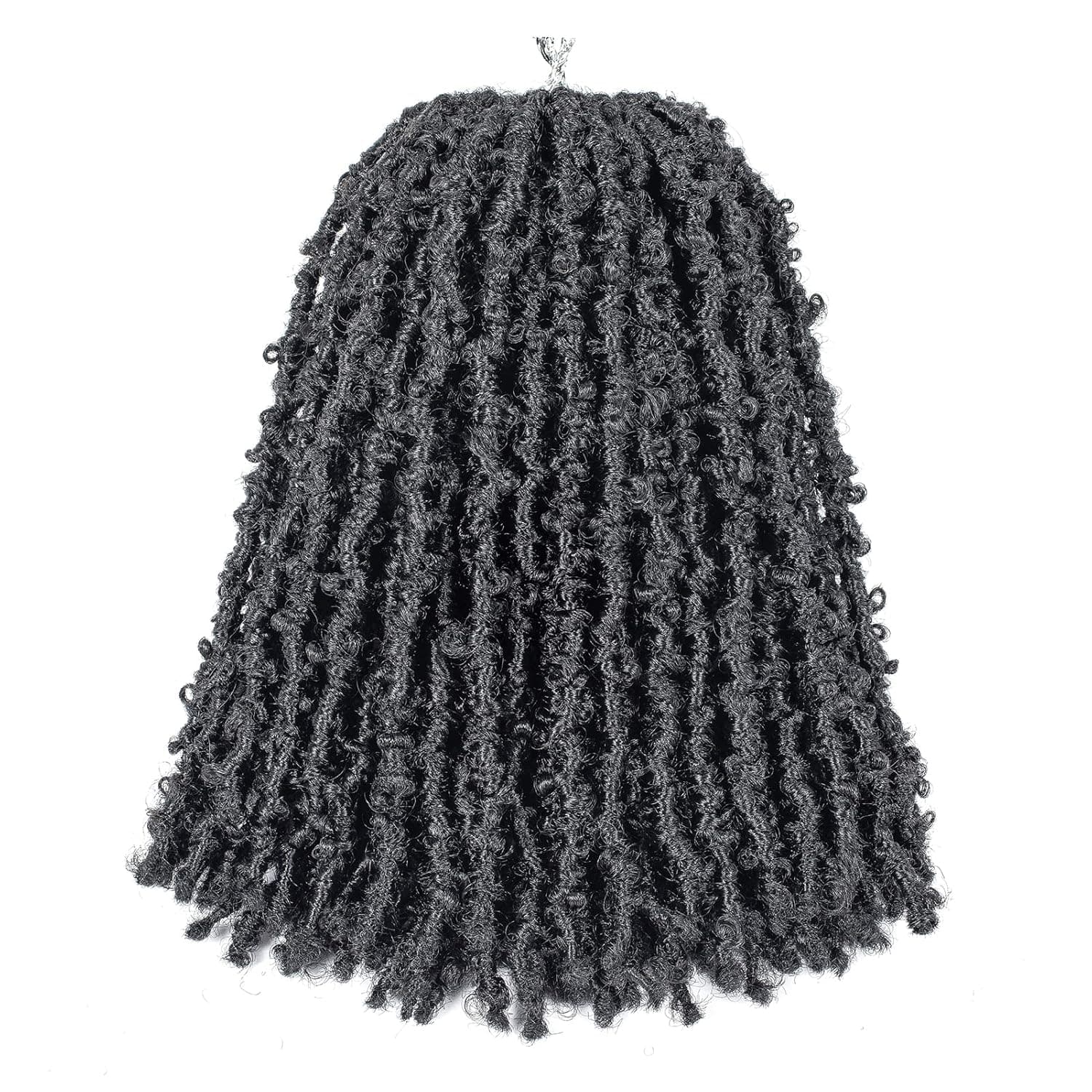 GUOHUI Super Light Butterfly Locs Crochet Hair 12 Inch 6 Packs Pre-Looped Soft Distressed Faux Locs Braids for Women Kids (12 Inch,1#)