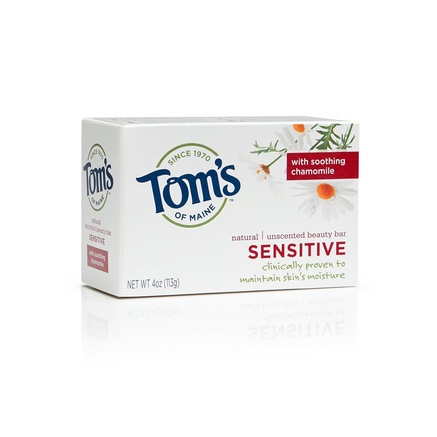 Tom's of Maine Natural Moisturizing Bar Sensitive with Chamomile, 4 Ounce Bar, Pack of 6
