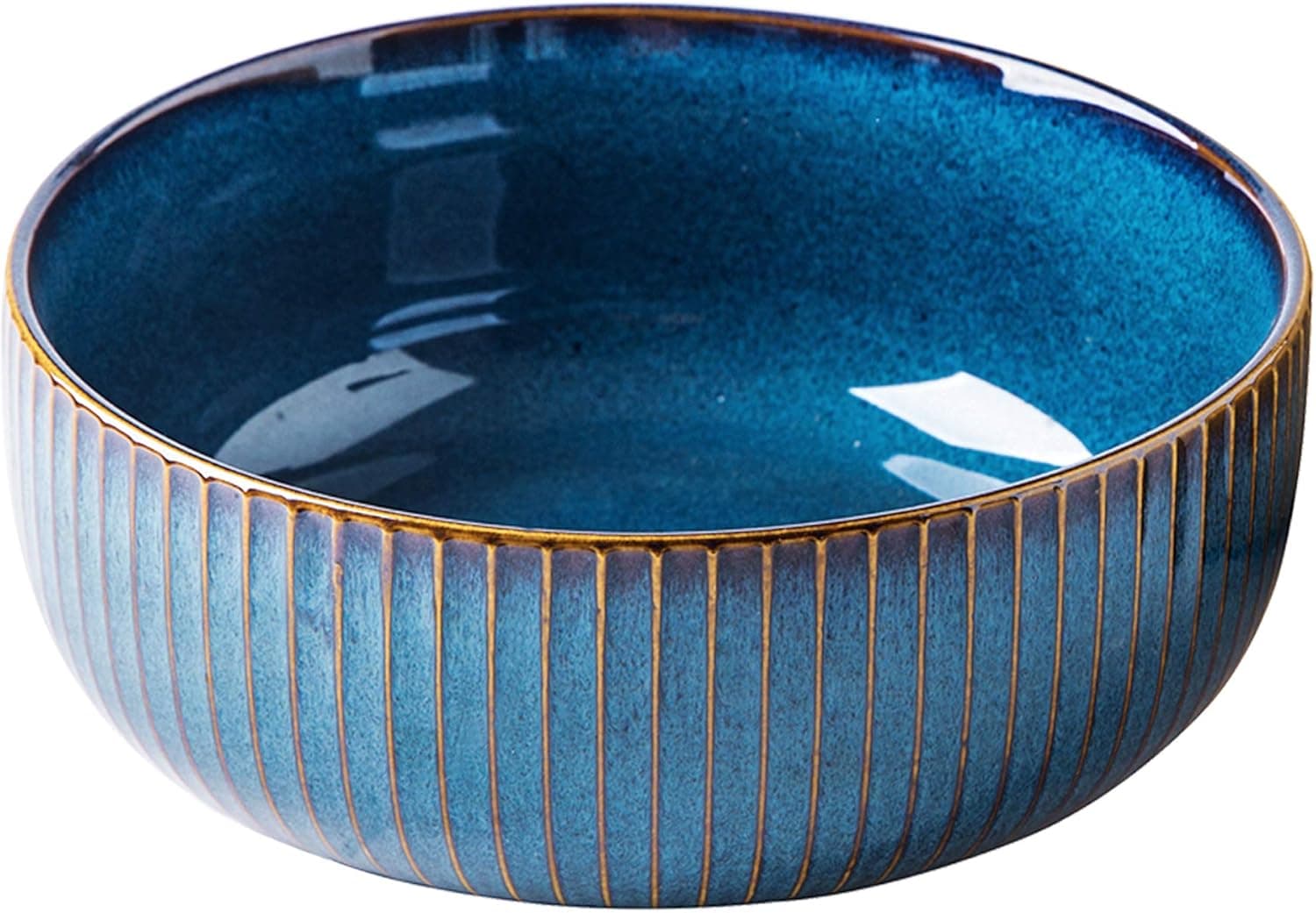 Salad Bowl 66 Oz, 8" Large Soup Bowls, Porcelain Round Serving Bowl Blue Decorative Bowl for Salad, Chip, Cereal, Fruits and Pasta (1pc)