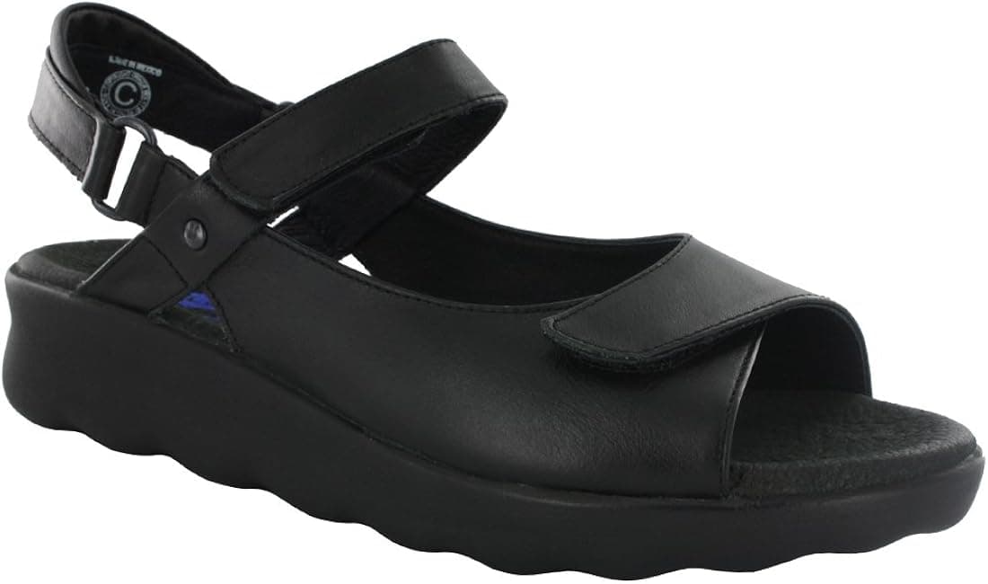 Wolky Women's Pichu Black Leather Sandal Size - 38