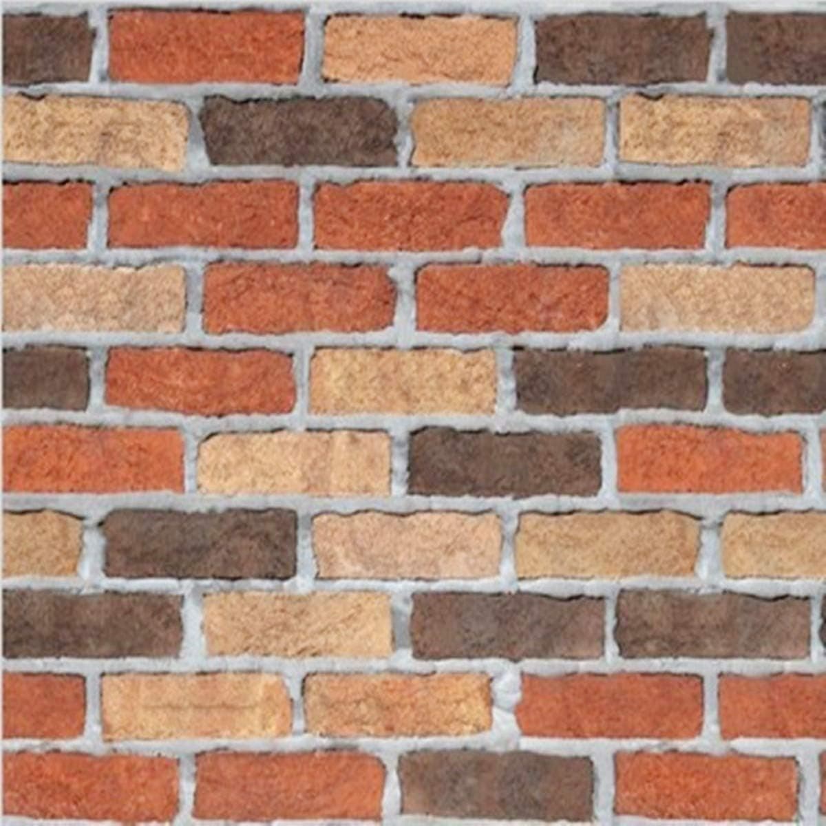 17.7 Inx400 In Red Brick Contact Paper Peel and Stick Wallpaper Decorative Self Adhesive Vinyl Film Realistic Vintage Brick Pattern Removable Wallpaper