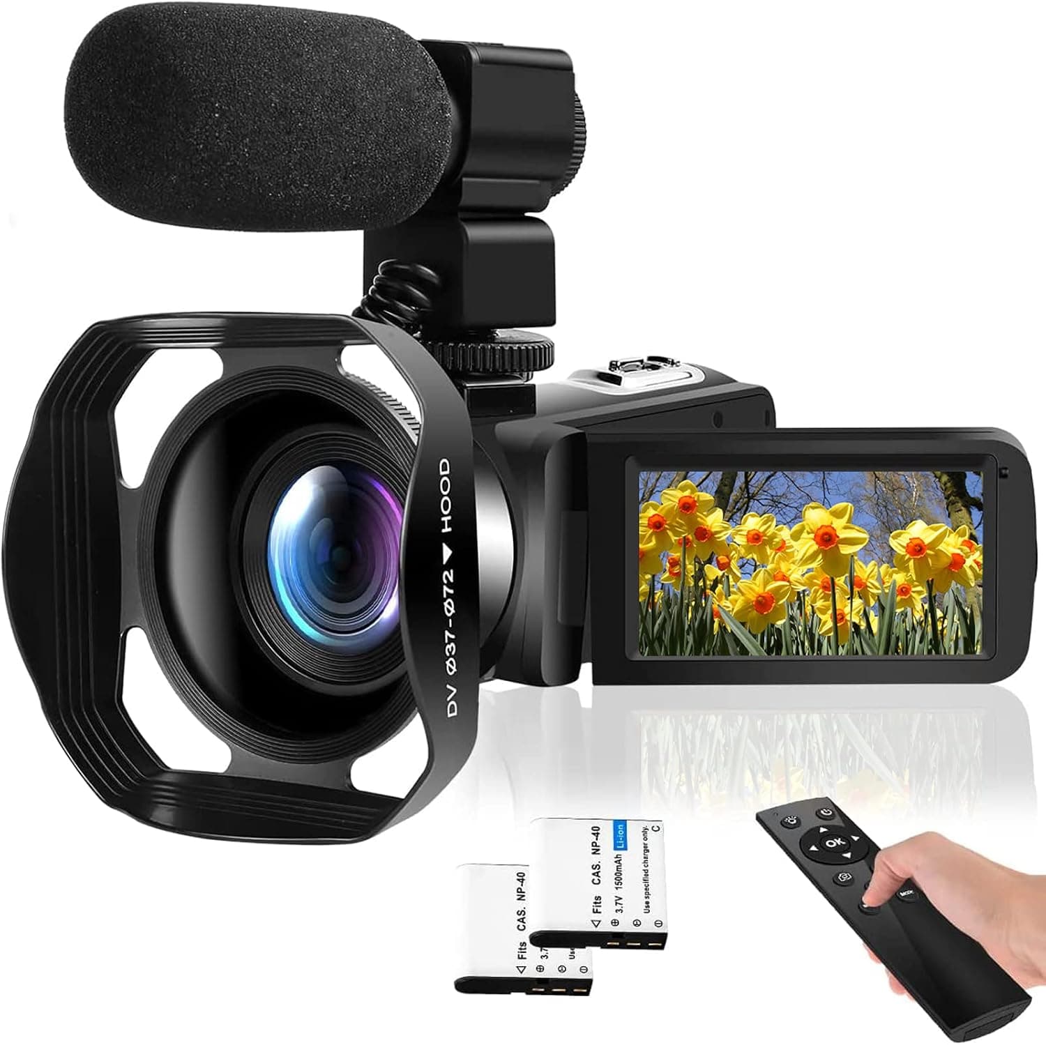 Liphontcta Video Camera 4K 60FPS HD 48MP 18X Digital Camcorder 3.0'' HD Touch Screen Video Camera