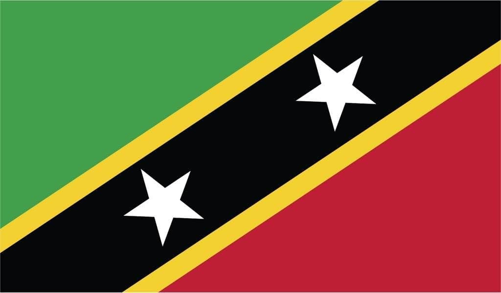 JMM Industries Saint Kitts and Nevis Flag Vinyl Decal Sticker Kittitian Nevisian Car Window Bumper 2-Pack 5-Inches by 3-Inches Premium Quality UV-Resistant Laminate PDS518