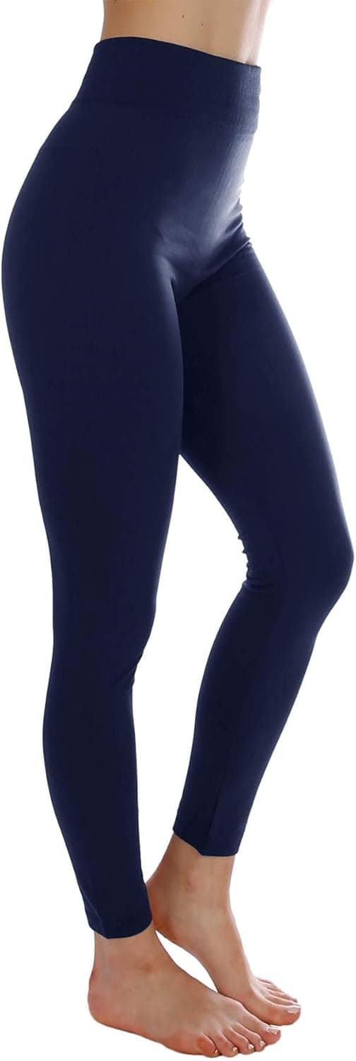 Kuda Moda Women's Winter Fleece Lined Brushed Warm Full Length Thermal Leggings One Size (S/M/L)