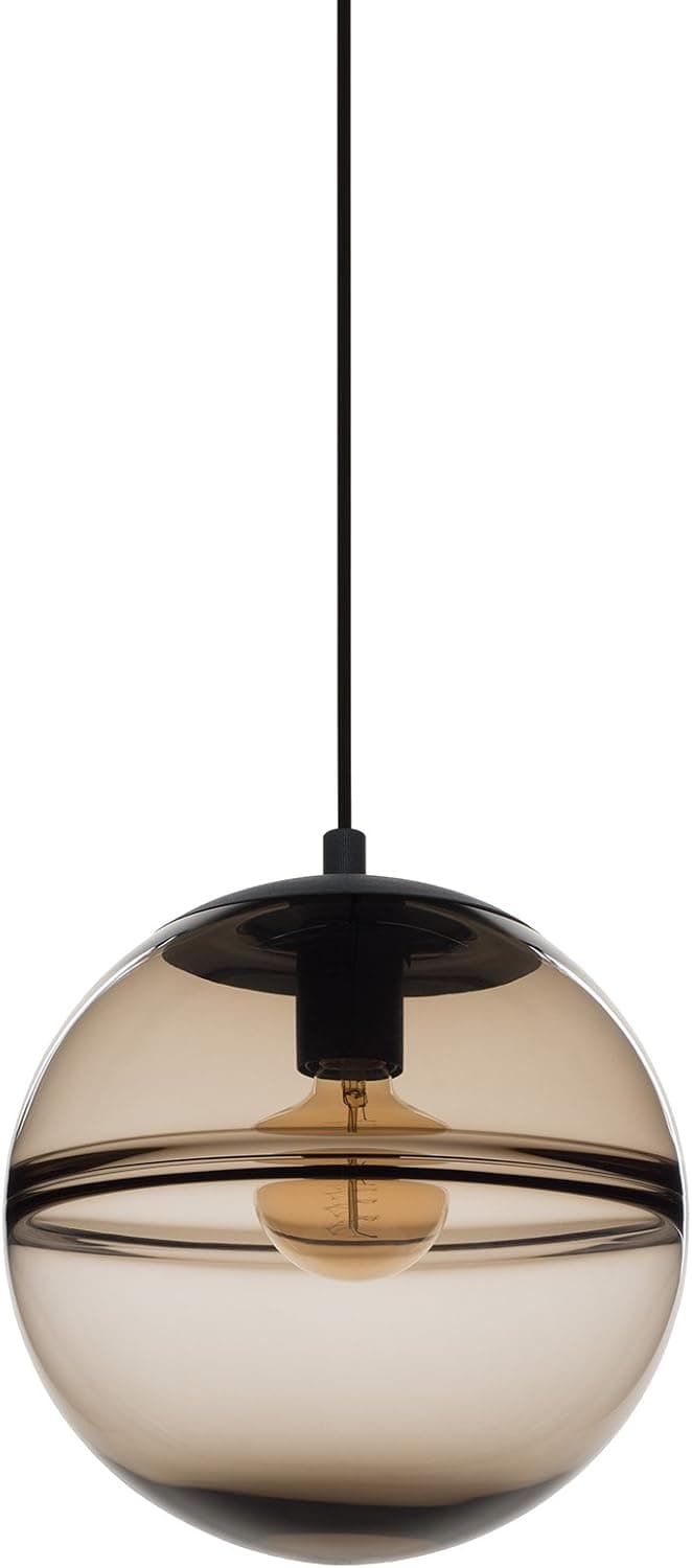 CASAMOTION Unique Optic Contemporary Hand Blown Glass Pendant Light, Ceiling Hanging Lighting Fixtures, Brown