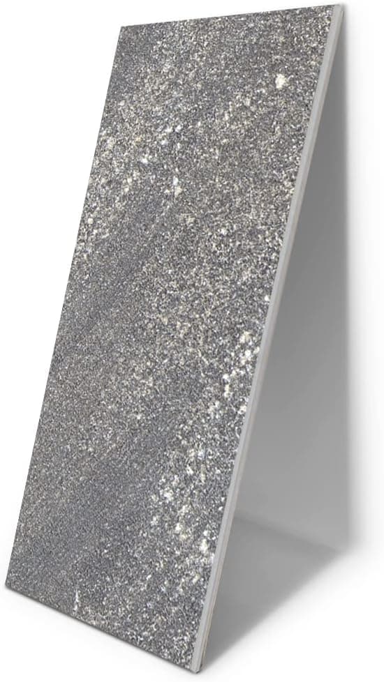 COLAMO 3”x6” Swatch Black Granite Faux Flamed Stone Surface Peel and Stick Rigid Large Subway Tile for Wall, Stick On Kitchen Sink Backsplash Wall Tiles,Self Stick Tiles for RV,Bathroom, Accent Wall