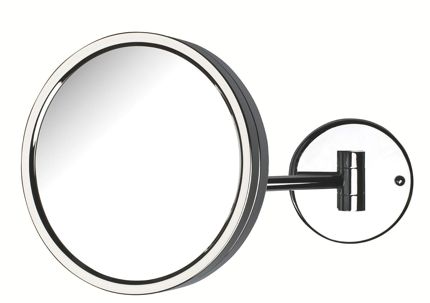 Jerdon 8.5-Inch Two-Sided Swivel Wall Mount Mirror - Makeup Mirror with 5X Magnification & 11.5 inch Wall Extension - Chrome Finish - Model JD13C