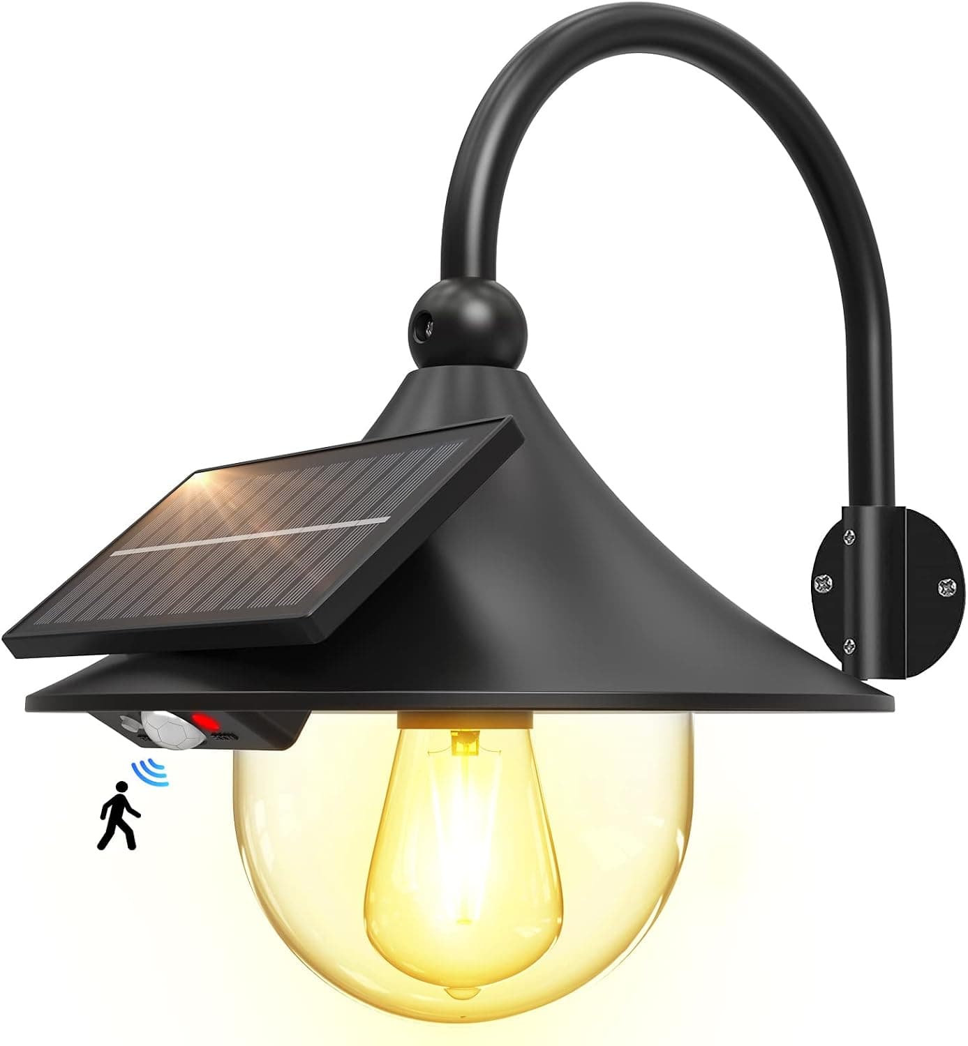 TYCOLIT Solar Barn Lights Wall Light Outdoor Waterproof Motion Sensor Lights Solar Powered Wall Sconces Lighting Dusk to Dawn Led Lantern Hanging Wall Mounted Lamp for Patio Porch Farmhouse