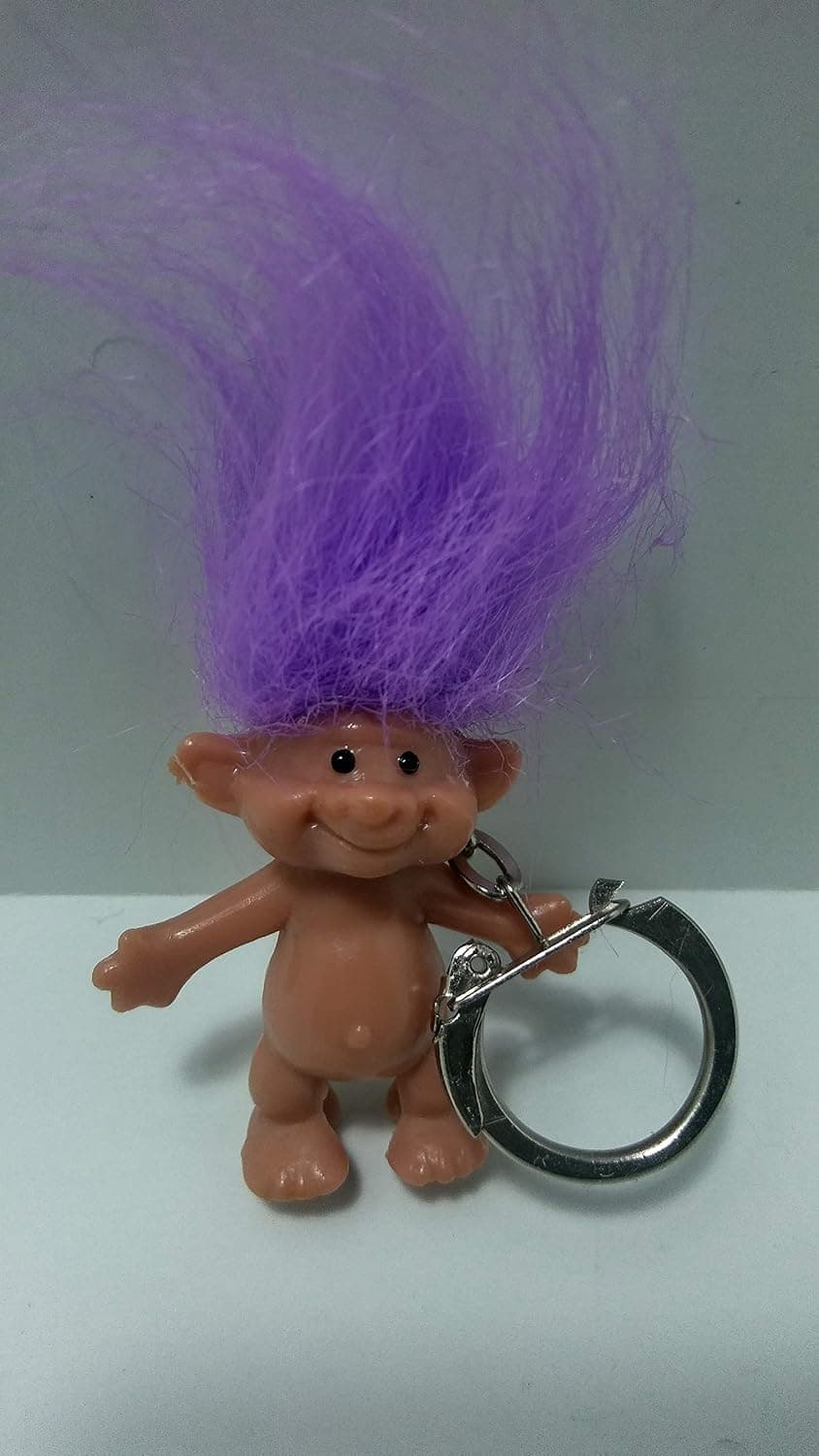 Vintage Purple Haired Troll Doll Keychain Also Pencil Topper