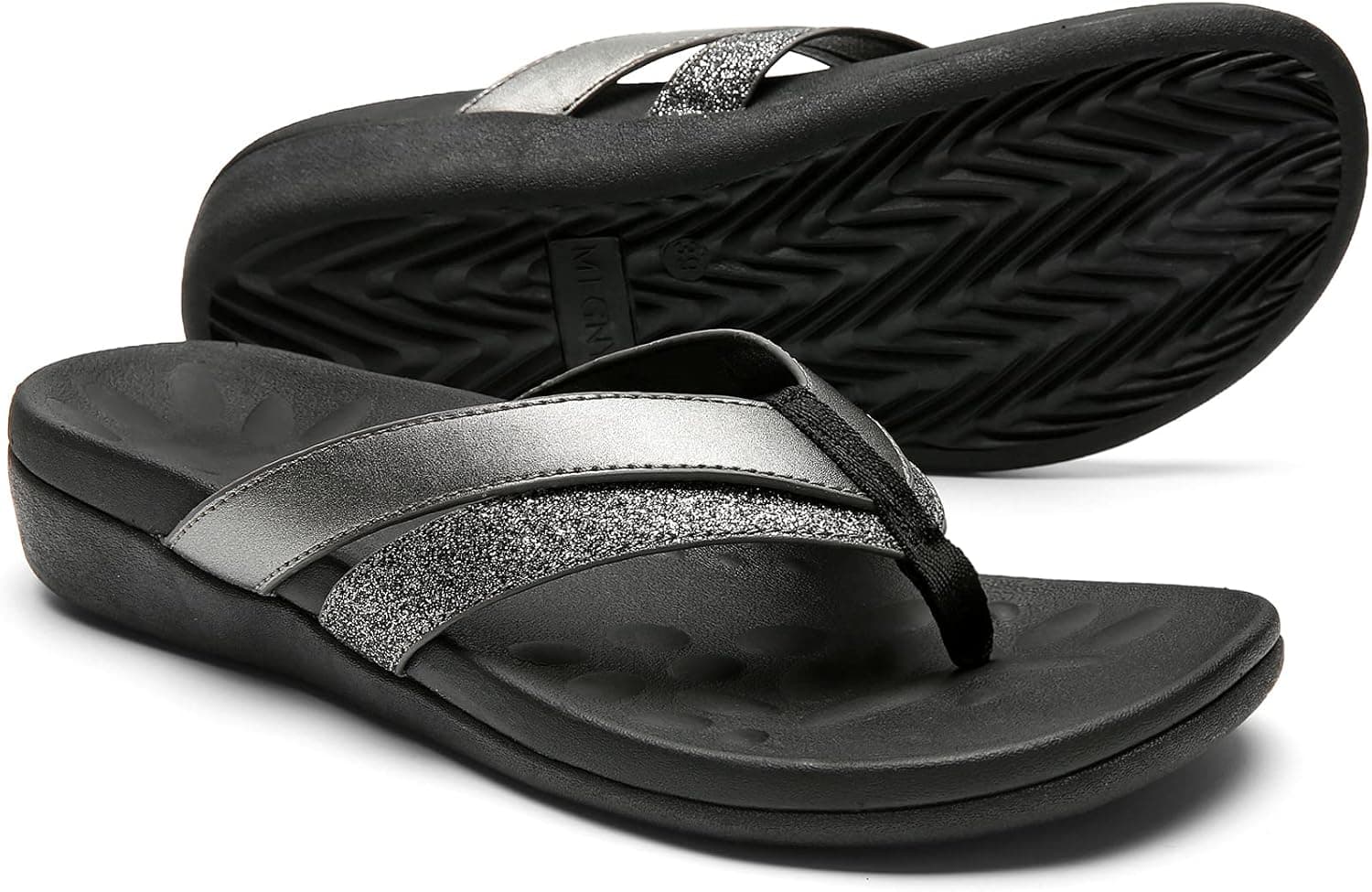 Sounity Orthotic Flip Flops for Women, Plantar Fasciitis Arch Support Sandals for Women, Comfortable Walking Slippers