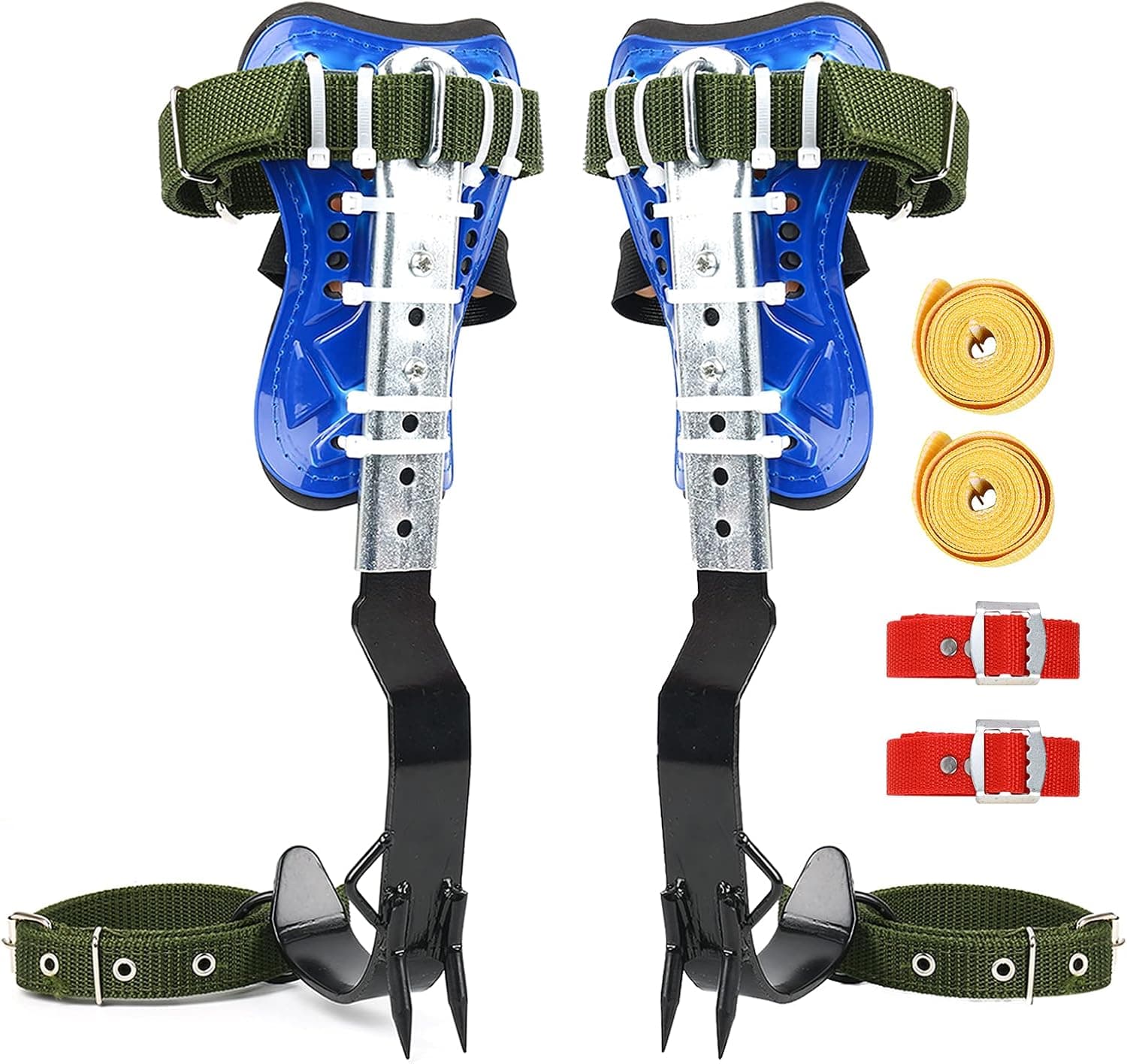 TWSOUL Climbing Spike, Adjustable Tree Climbing Spike Gears Set Safety with Extra Multi-Functional Straps for Outdoor Jungle Survival Fruit Picking