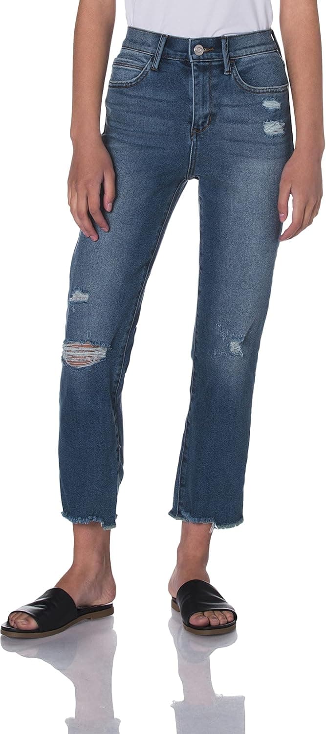 Skinnygirl Women's High Rise Straight Leg Crop Denim
