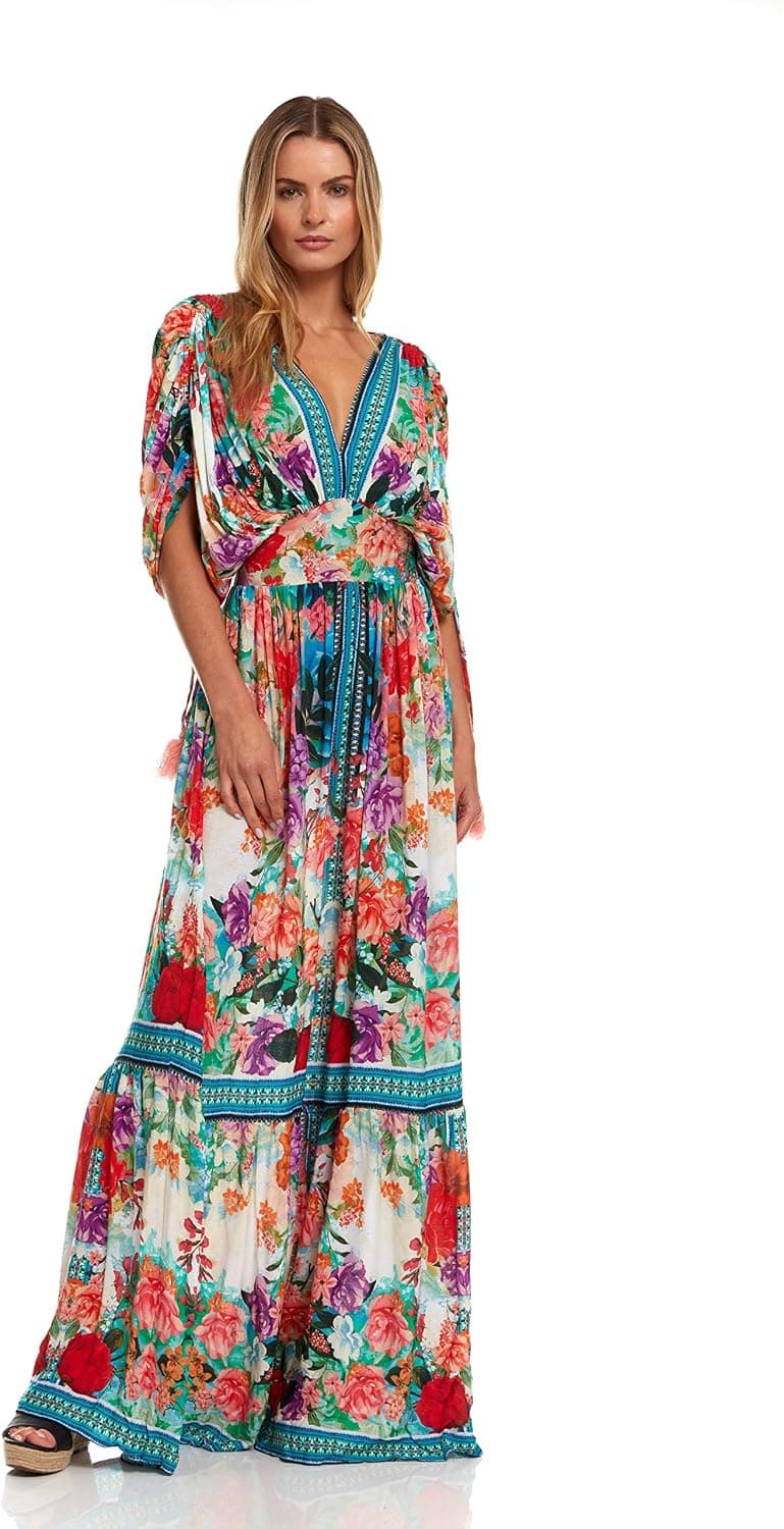 Inner Beauty Maxi Dress for Women | Floral Long Casual Deep V-Neck Boho Dress