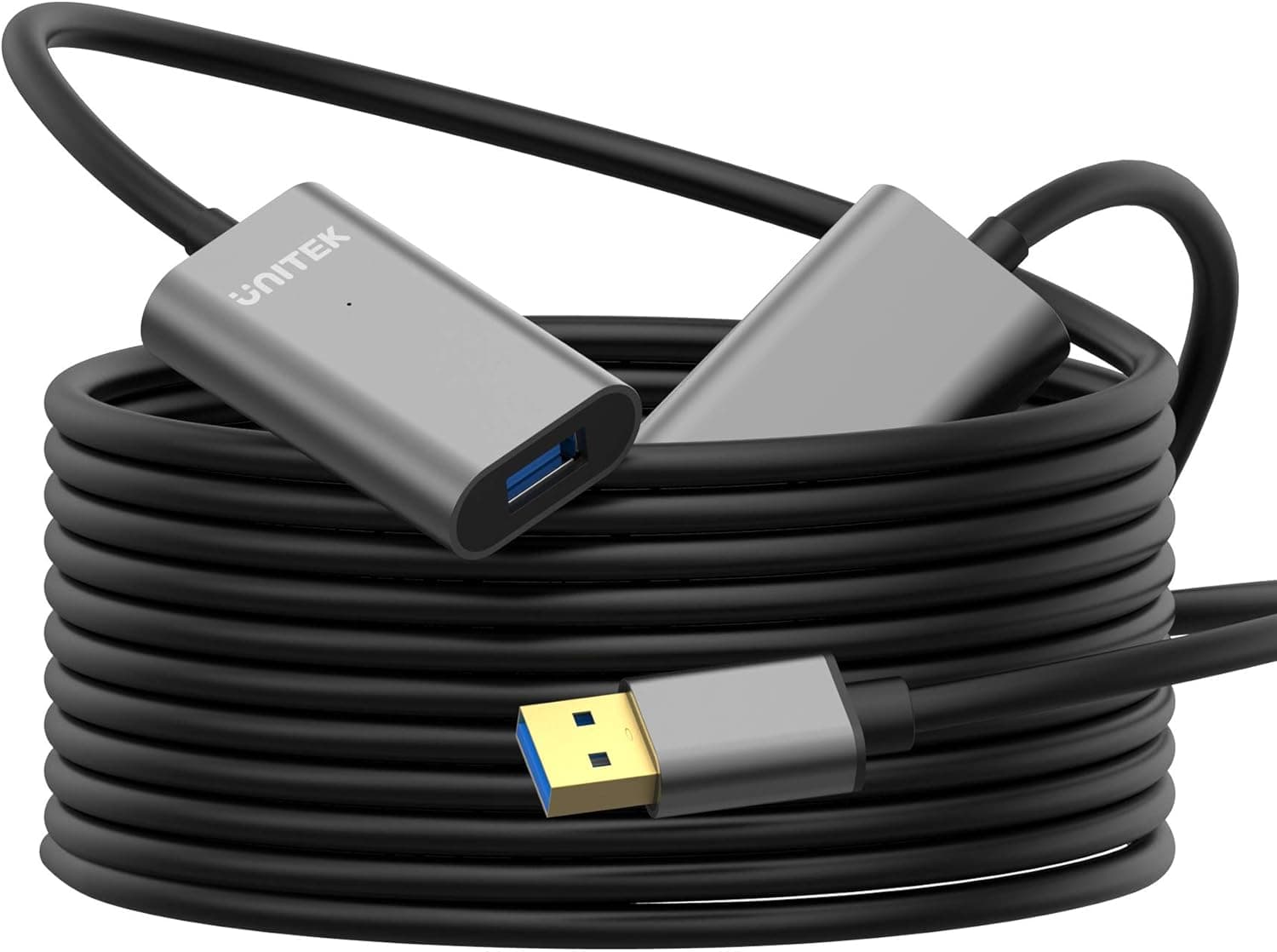 USB 3.0 Active Extension Cable, Unitek 32 Feet Extender Cord with Signal Booster for Printer, Oculus Rift, Oculus Quest Link, Xbox Kinect, Webcam, Security Camera