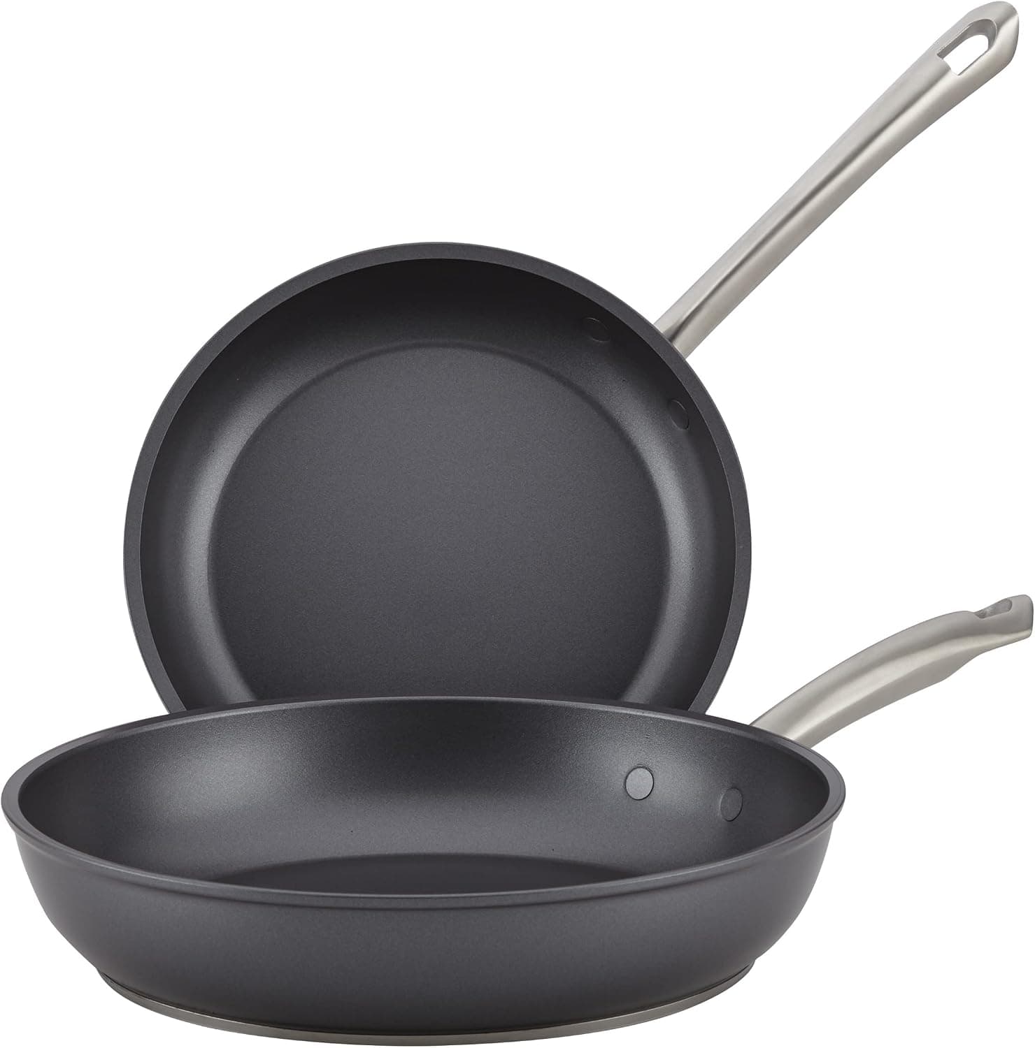 Anolon Accolade Forged Hard Anodized Nonstick Frying Pans/Skillet Set, 8 Inch and 10 Inch - Moonstone Gray