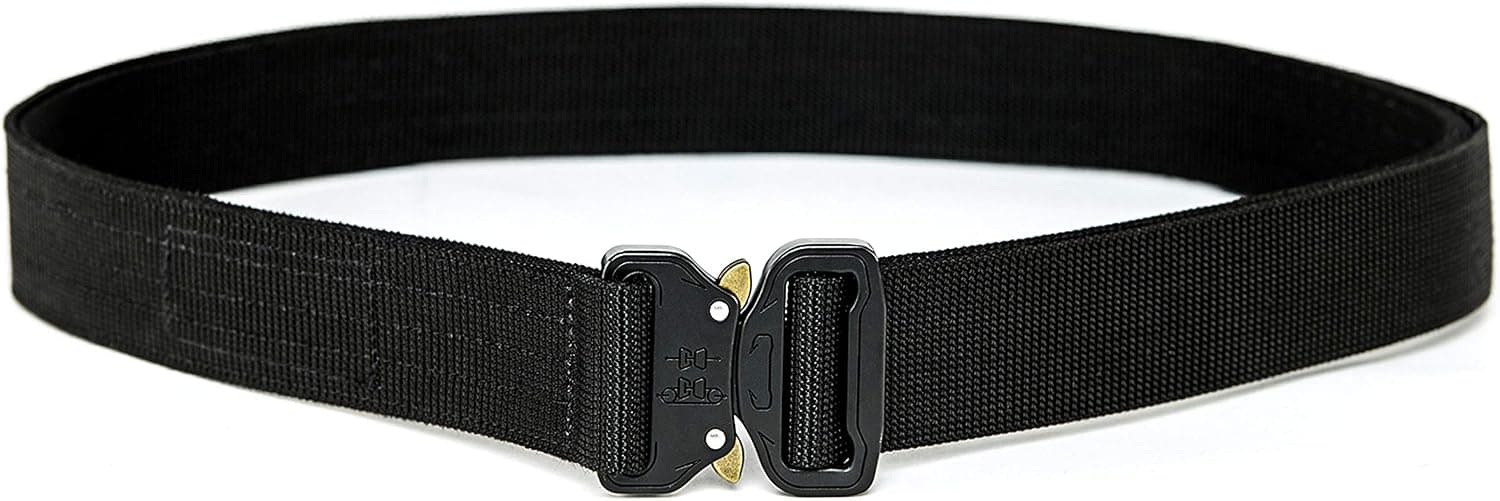 WOLF TACTICAL Heavy Duty Quick-Release EDC Belt - Stiffened 2-Ply 1.5” Nylon Gun Belt for Concealed Carry Holsters