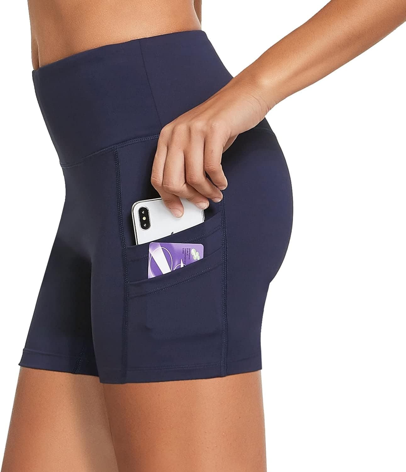 BALEAF Women's 8" /5" Biker Shorts Compression High Waist Spandex Yoga Shorts 4 Pockets Workout Athletic Running Gym Shorts