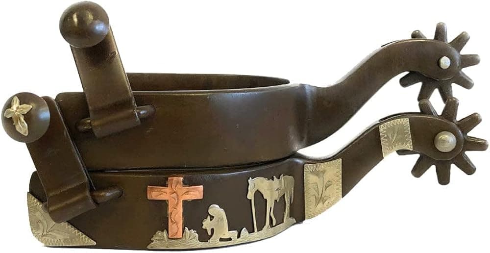 Praying Cowboy Copper Cross Western Show Spurs - Mens