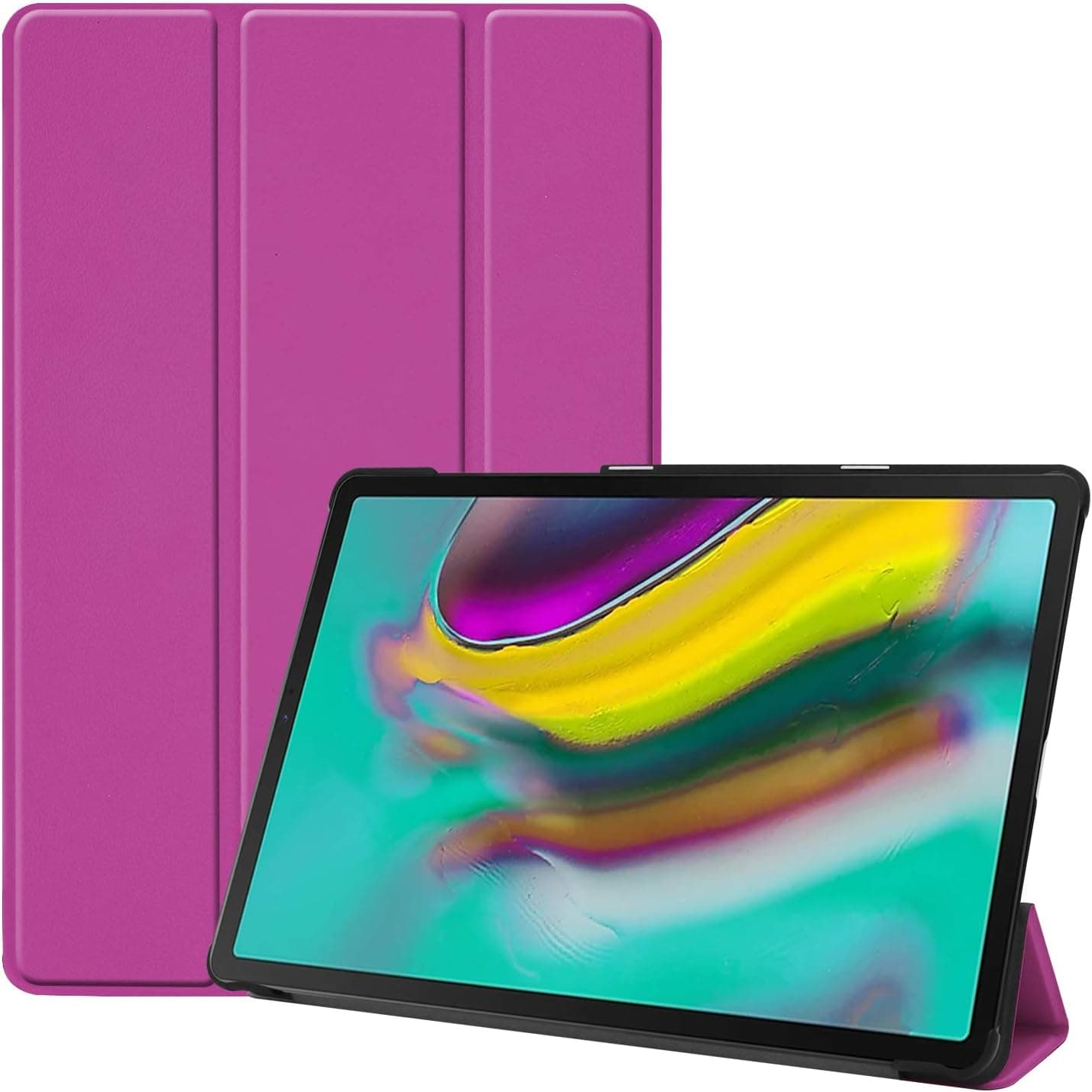 Samsung Galaxy Tab S5e Case, TopACE PU Leather Smart Case【Auto Wake/Sleep】 with Stand Function Compatible for Samsung Galaxy Tab S5e 2019 Release (Purple)