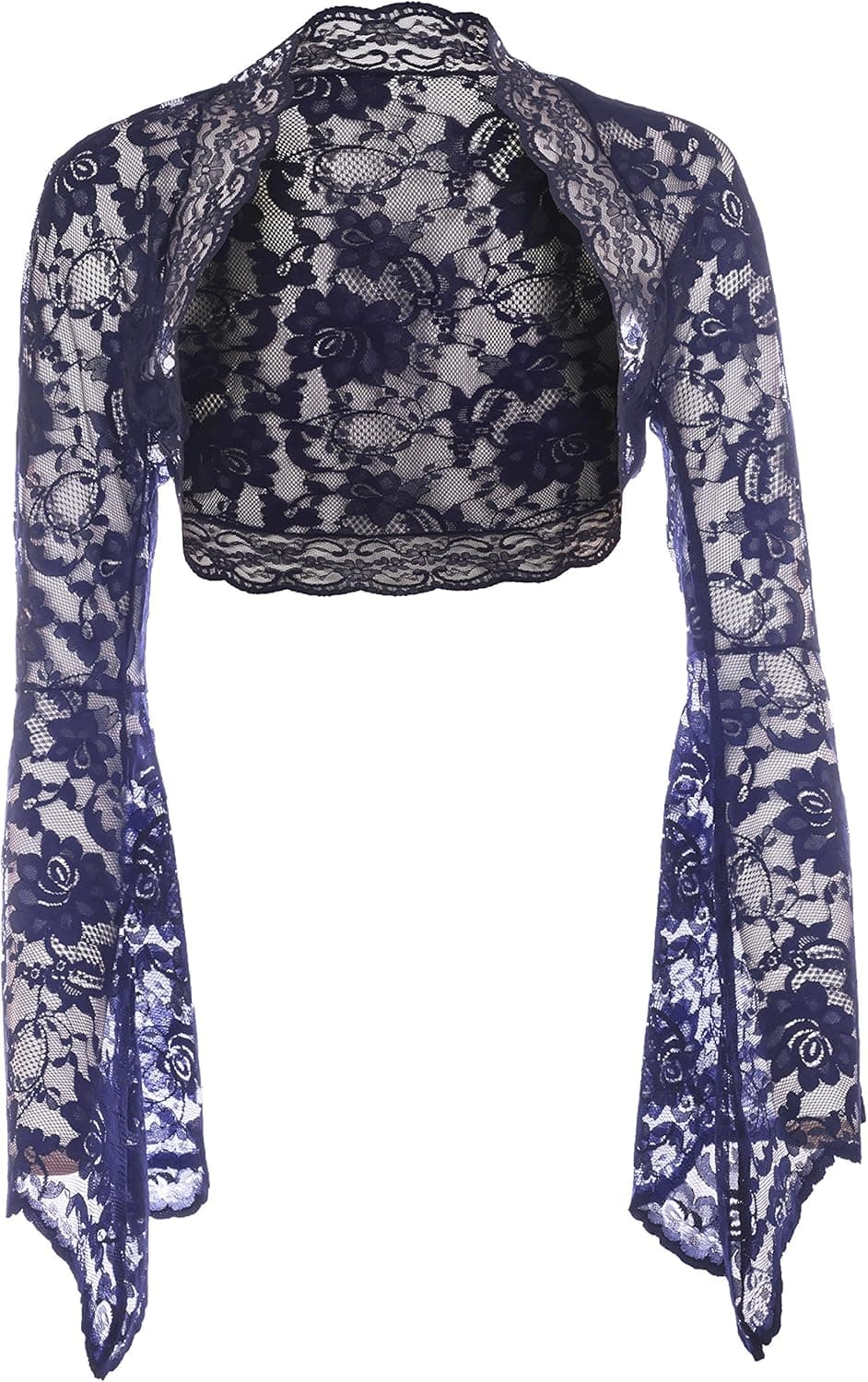 GRACE & FLAIR - Ladies Black Lace Bolero Bell Sleeve Sizes 6-28