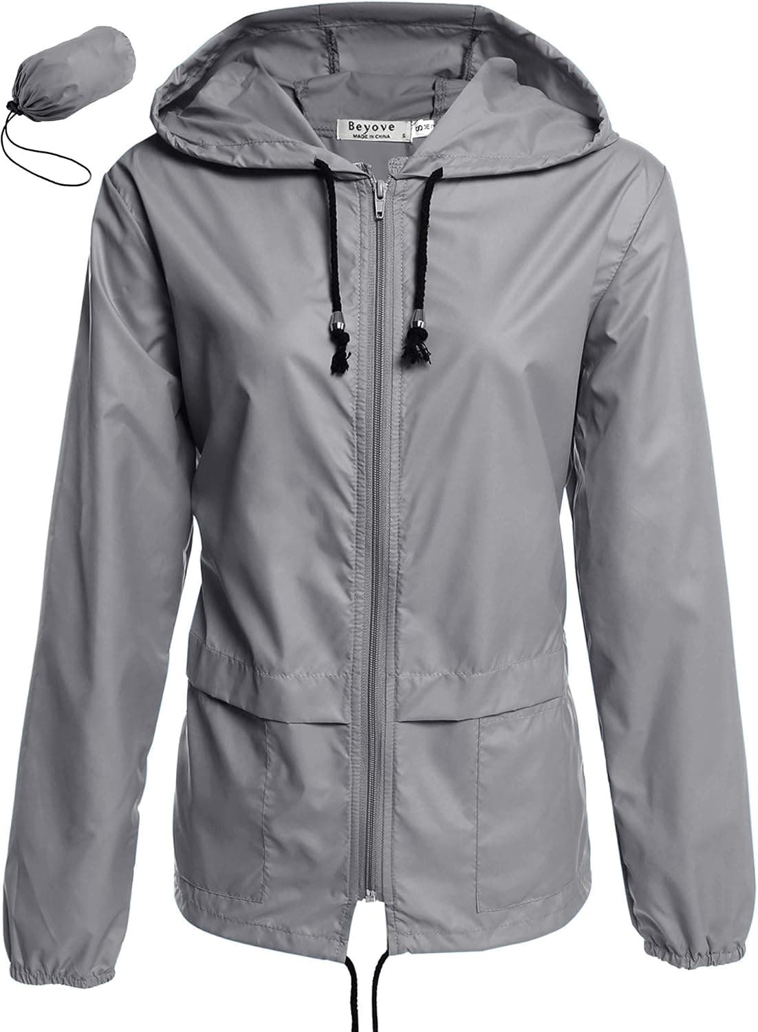 Beyove Women's Rain Jacket Lightweight Active Outdoor Waterproof Packable Hooded Raincoat